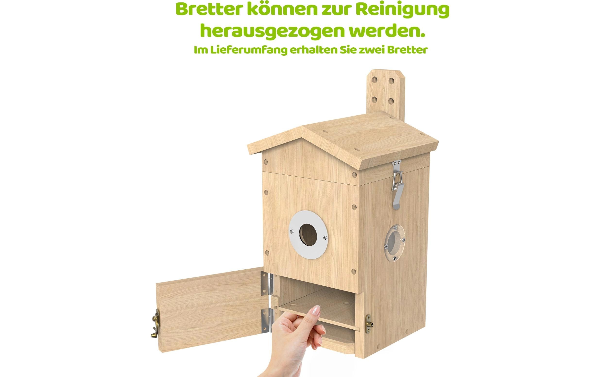 Sanilu Vogel Nistkasten mit Kamera, Solarpanel inklusive