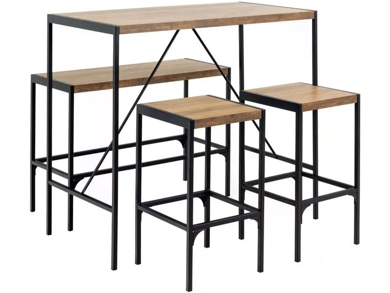 AC Design Bartisch Bahamas 4-er Set, Braun/Schwarz AC Design Bartisch Bahamas 4-er Set, Braun/Schwarz