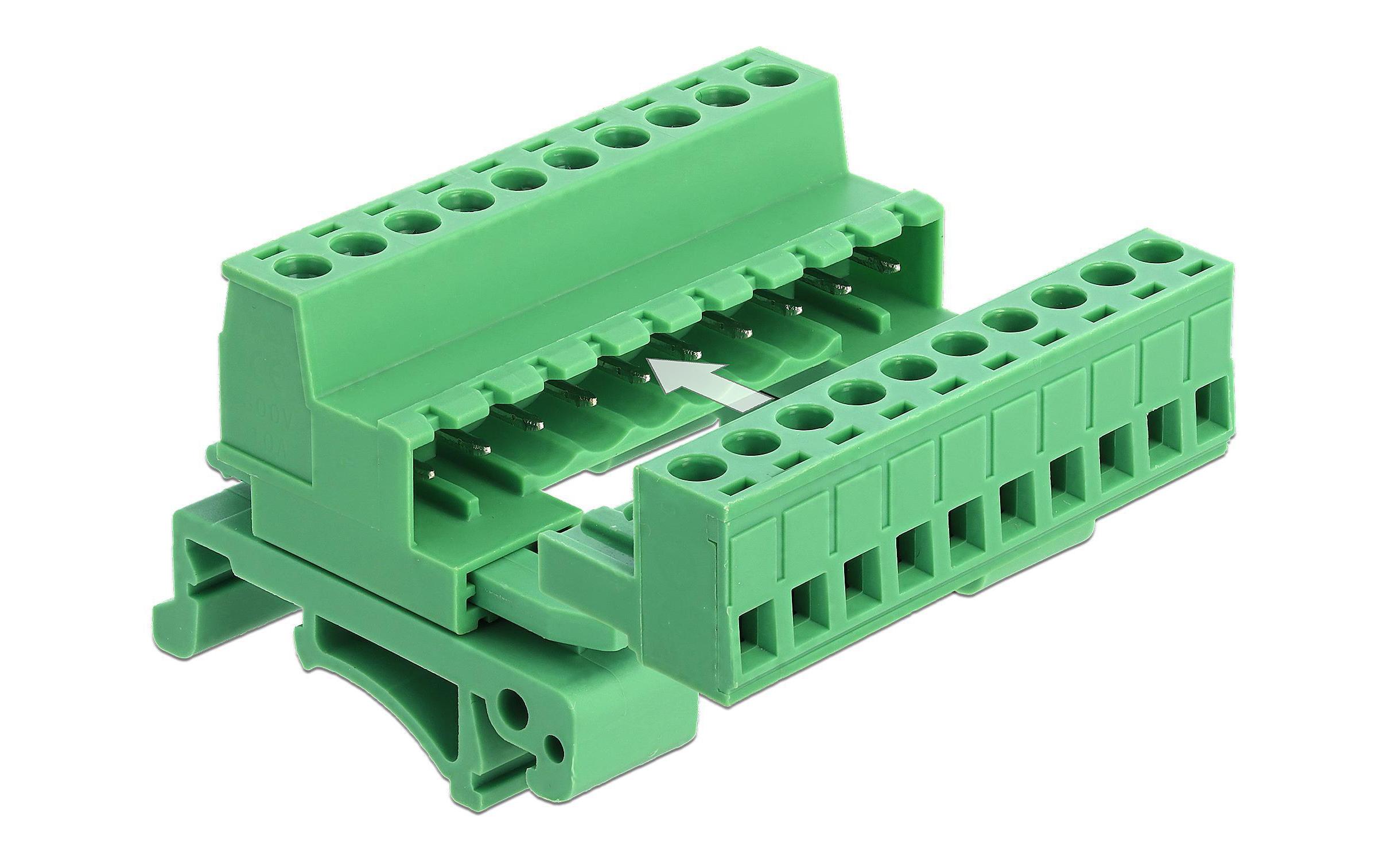 Delock Terminalblock 10 Pin, 5.08 mm Rastermass gewinkelt Delock Terminalblock 10 Pin, 5.08 mm Rastermass gewinkelt