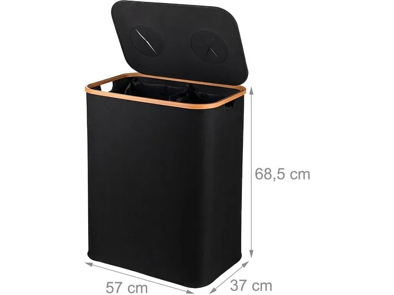 relaxdays Recyclingbehälter 140 L Schwarz relaxdays Recyclingbehälter 140 L Schwarz