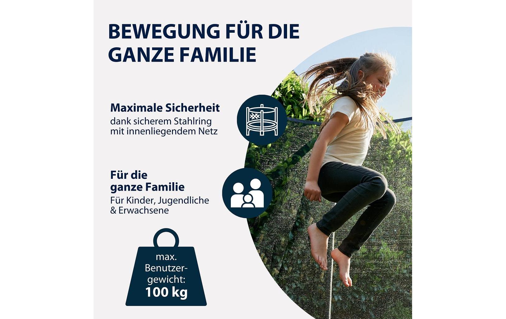 Hudora First Trampolin 250 V rund, Schwarz