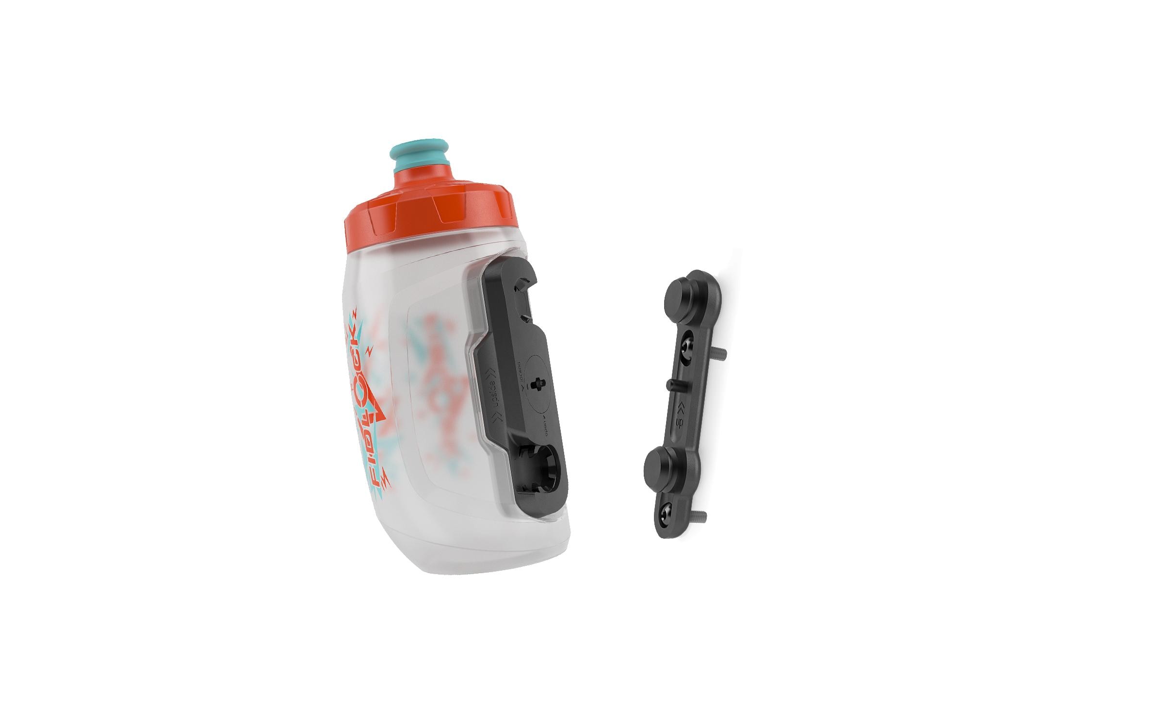 FIDLOCK Bidon Twist Kids 0.45 l, Rot/Transparent mit Halterung