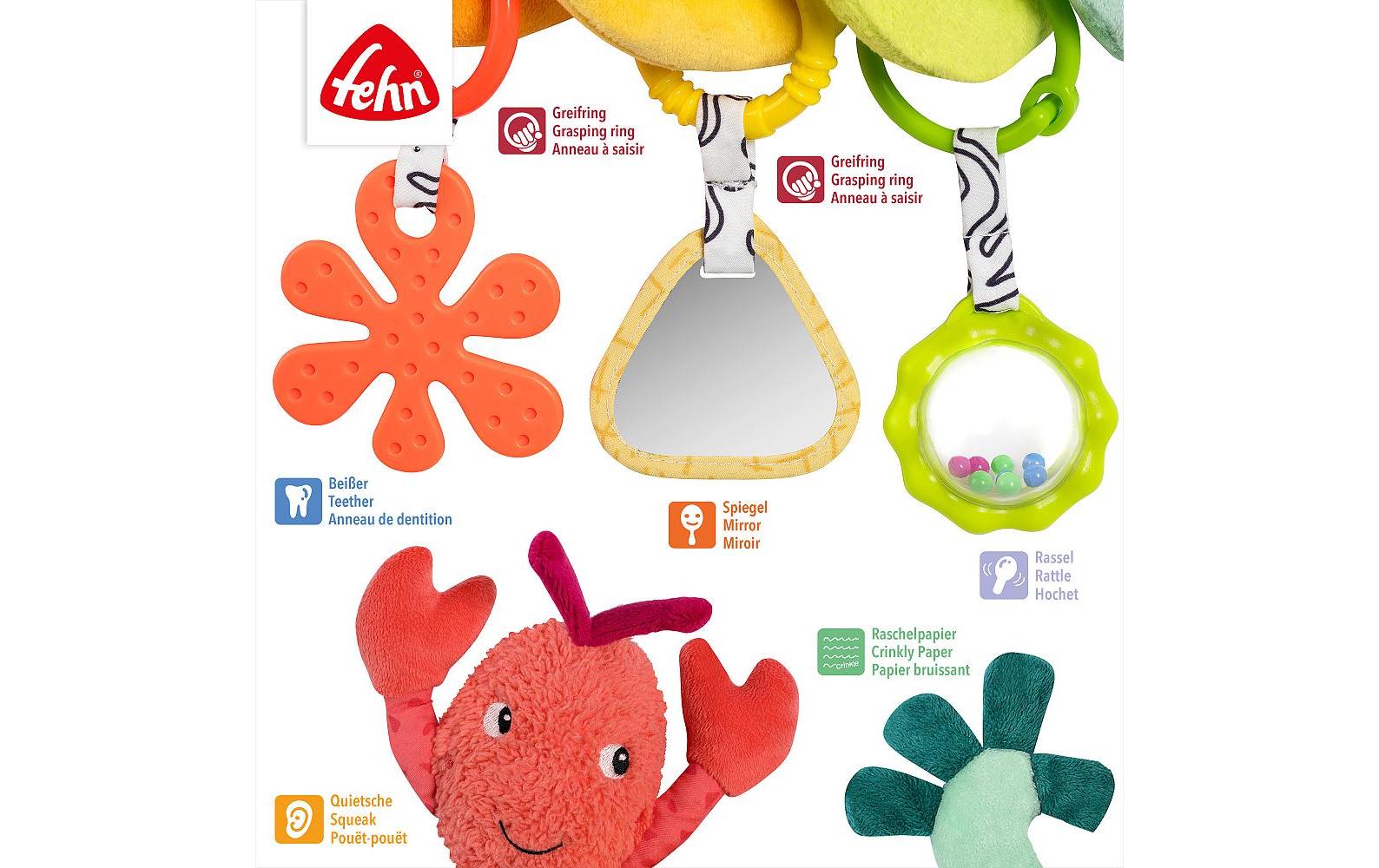 fehn Kinderwagenspielzeug Activity-Spirale Hummer Mehrfarbig