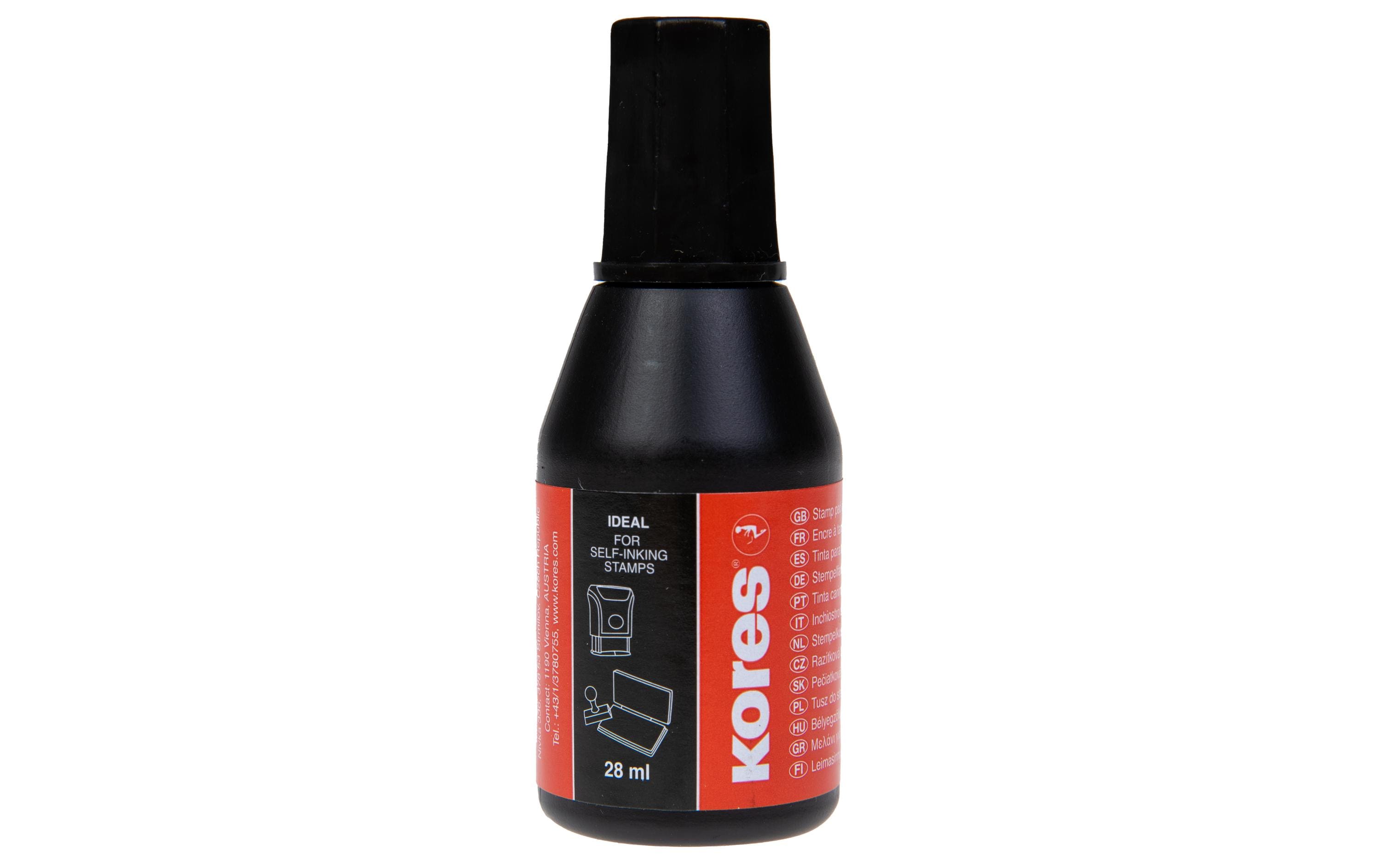 Kores Stempelfarbe 28 ml, Schwarz Kores Stempelfarbe 28 ml, Schwarz