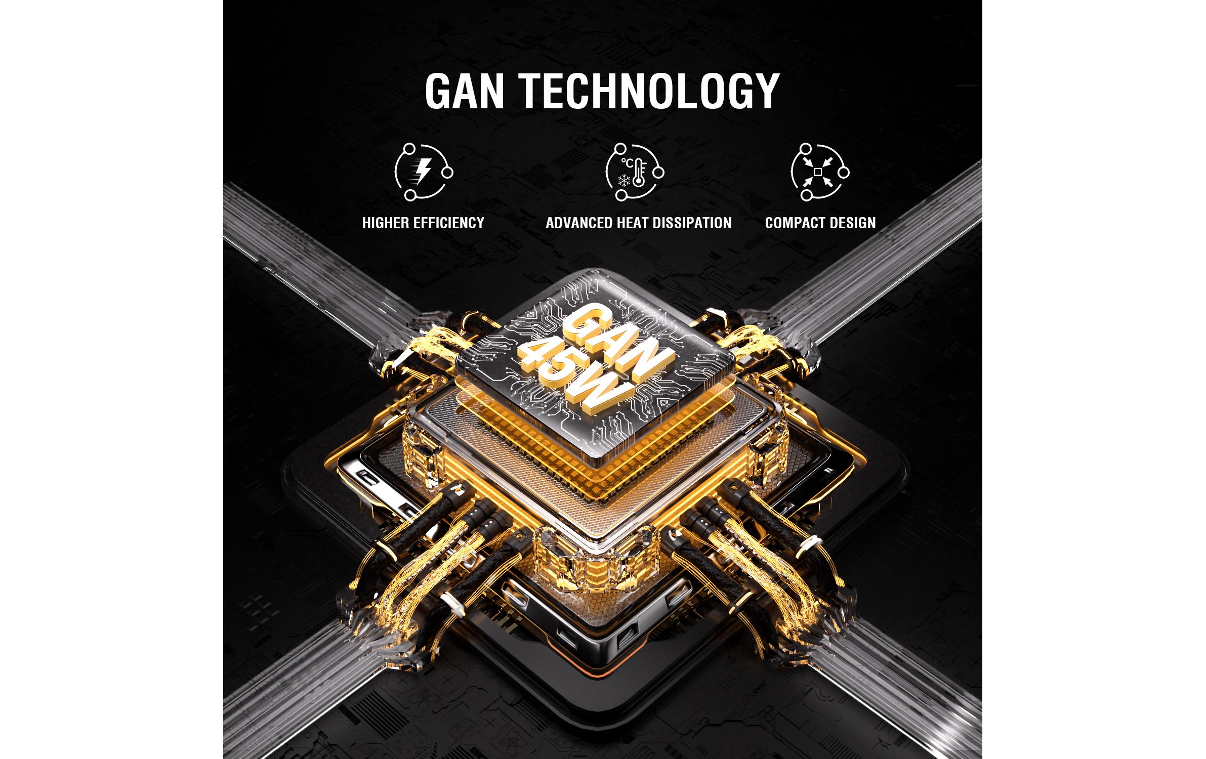 4smarts Netzladegerät FlatPlug Slim Dual 45W GaN 2C, weiss