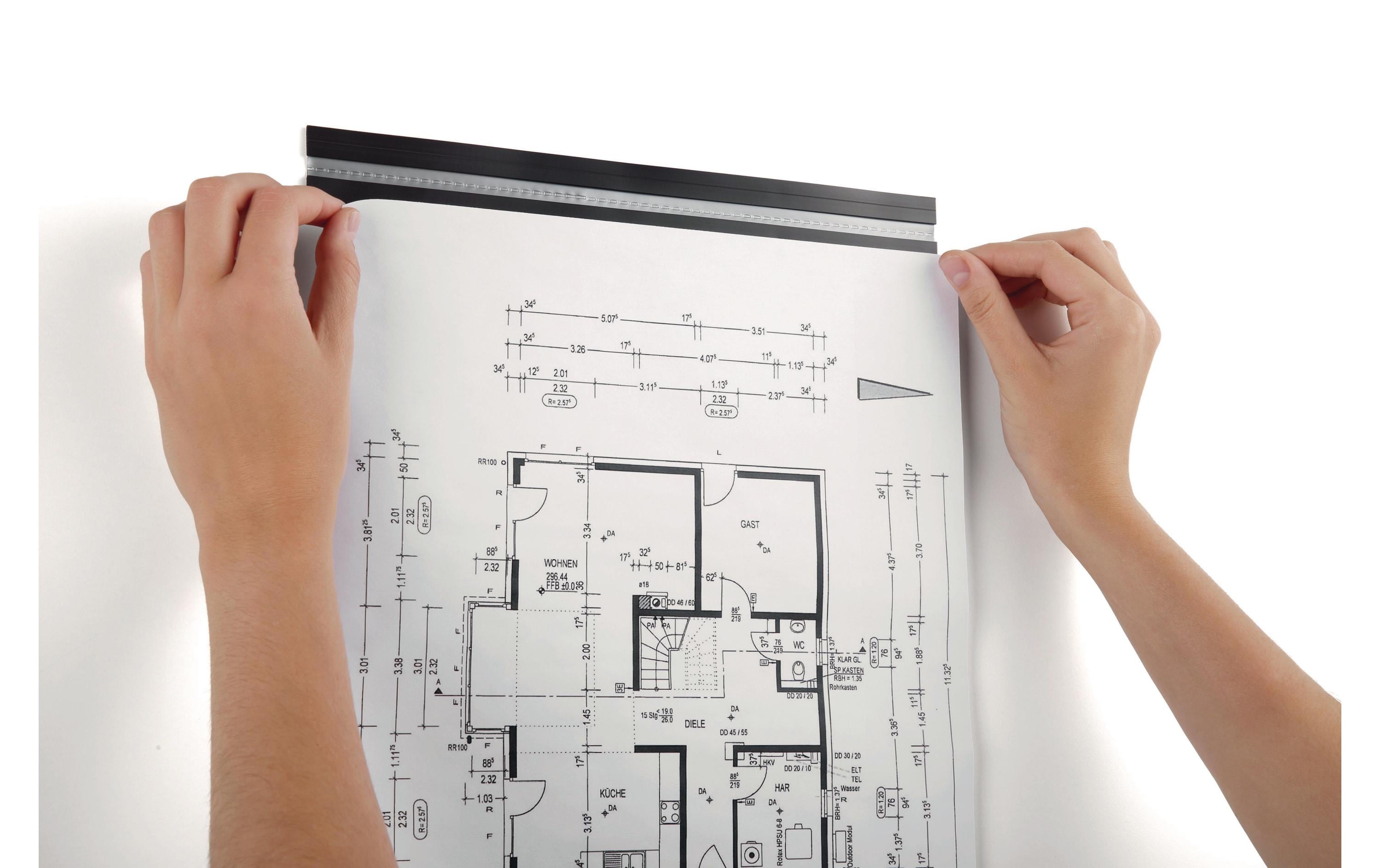 DURABLE Papierklemme Durafix Rail 297 mm Silber