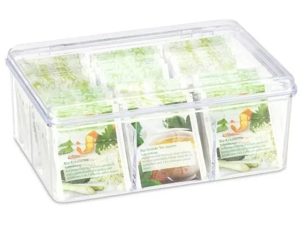 relaxdays Teebeutel-Box Transparent