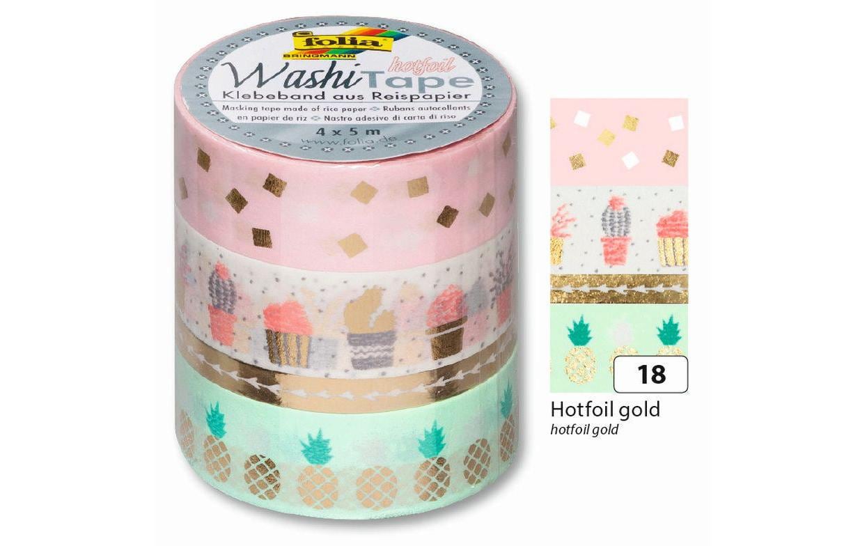 Folia Washi Tape Hotfoil Rosa/Gold/Grün Folia Washi Tape Hotfoil Rosa/Gold/Grün