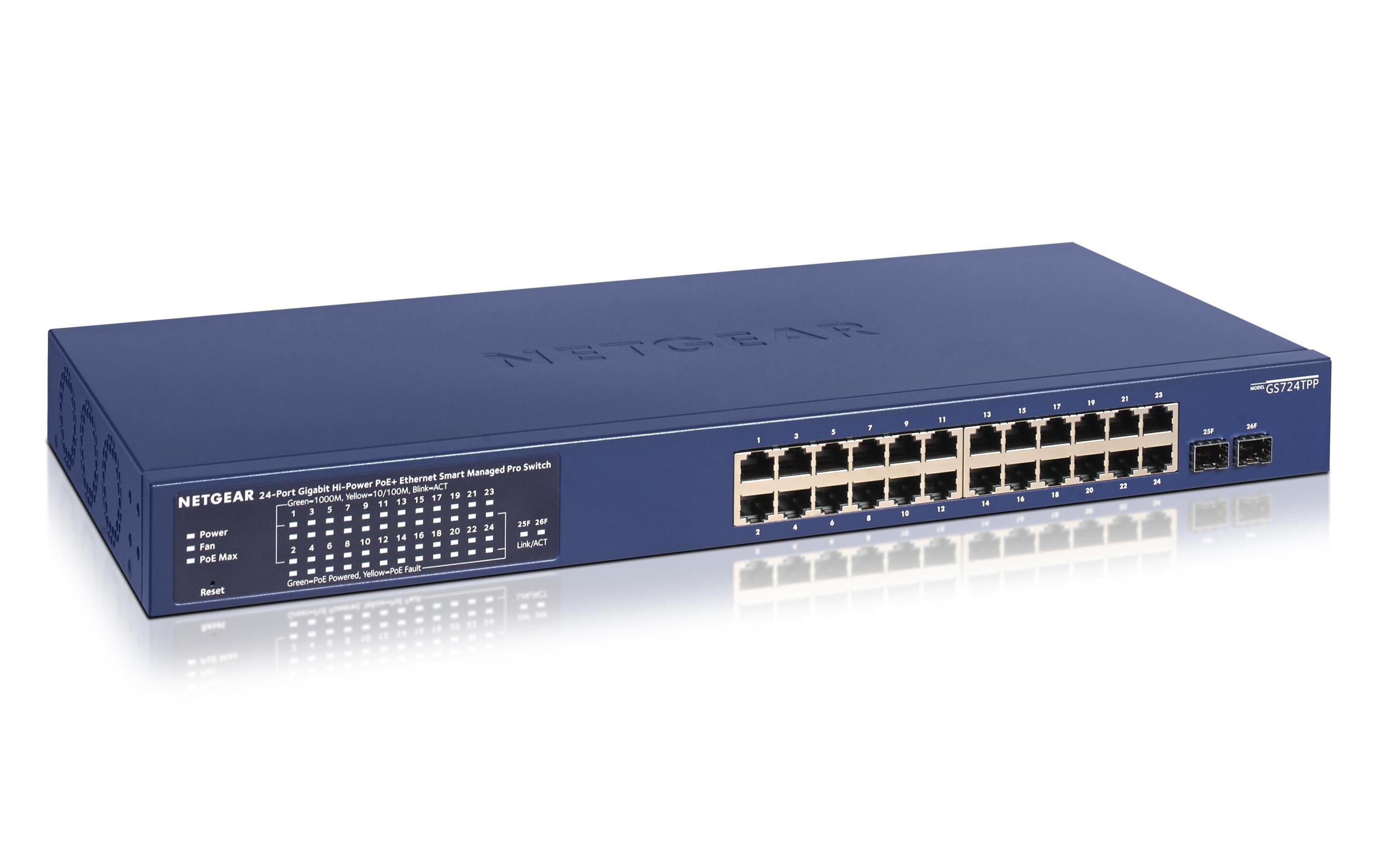 Netgear PoE+ Switch GS724TPPv3 26 Port Netgear PoE+ Switch GS724TPPv3 26 Port