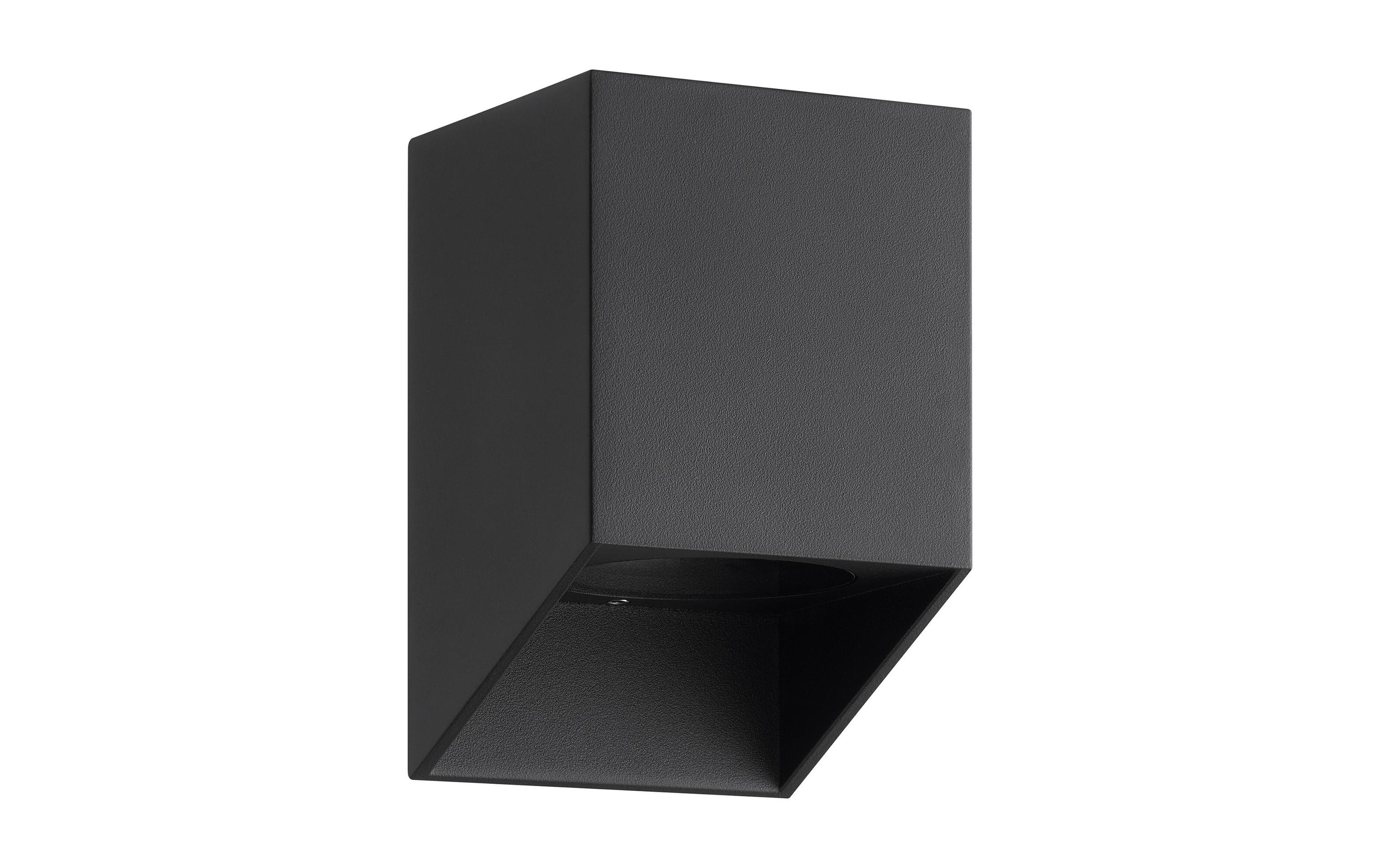 Nordlux Wandleuchte Nico Square GU10, 25W, IP44, Schwarz