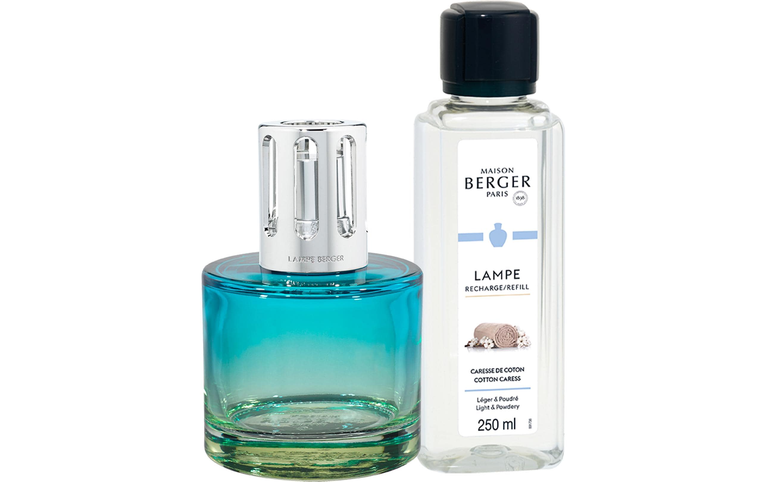 Maison Berger Duftlampe Pure + 250 ml Caresse do Coton, Blau