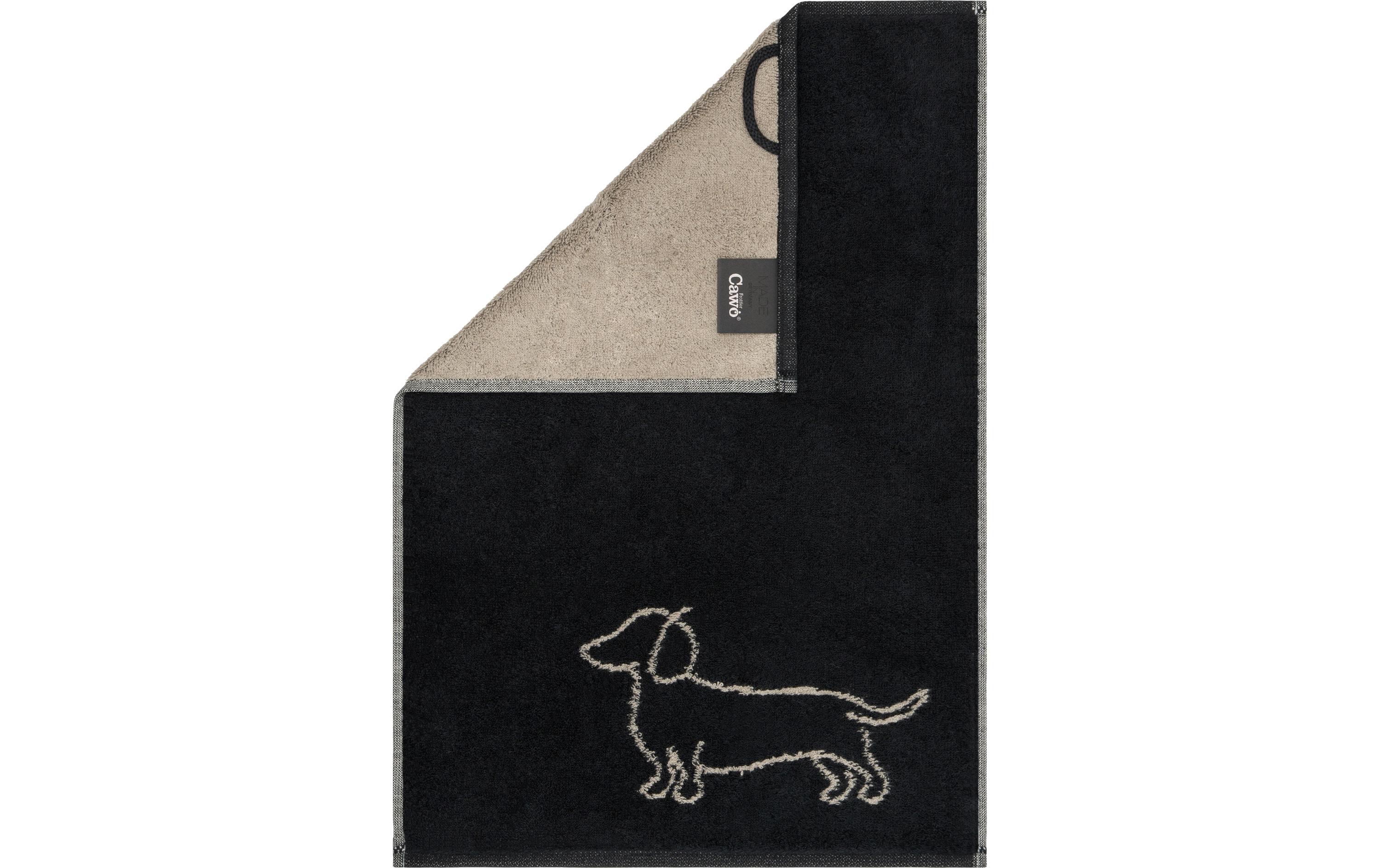 Cawö Gästetuch We Love Dogs Companion, 30 x 50 cm, Schwarz