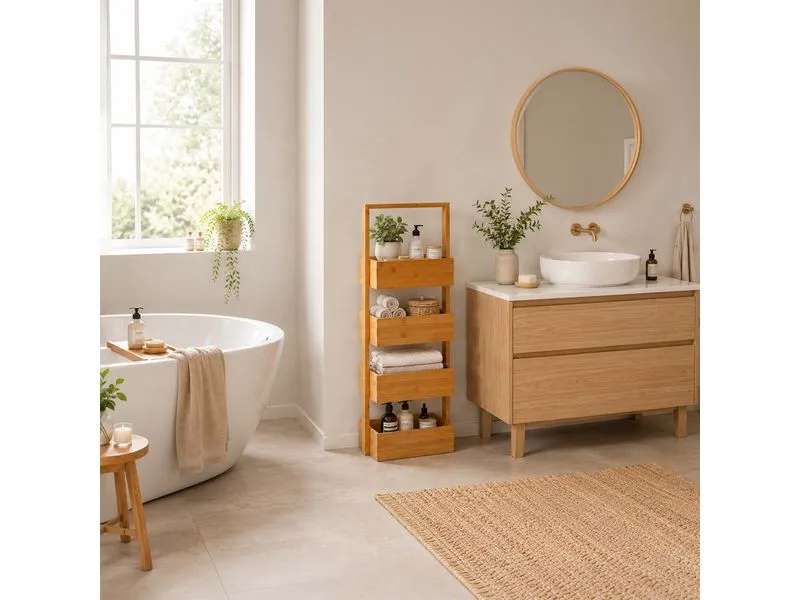 relaxdays Regal 28 x 88 cm, Braun relaxdays Regal 28 x 88 cm, Braun