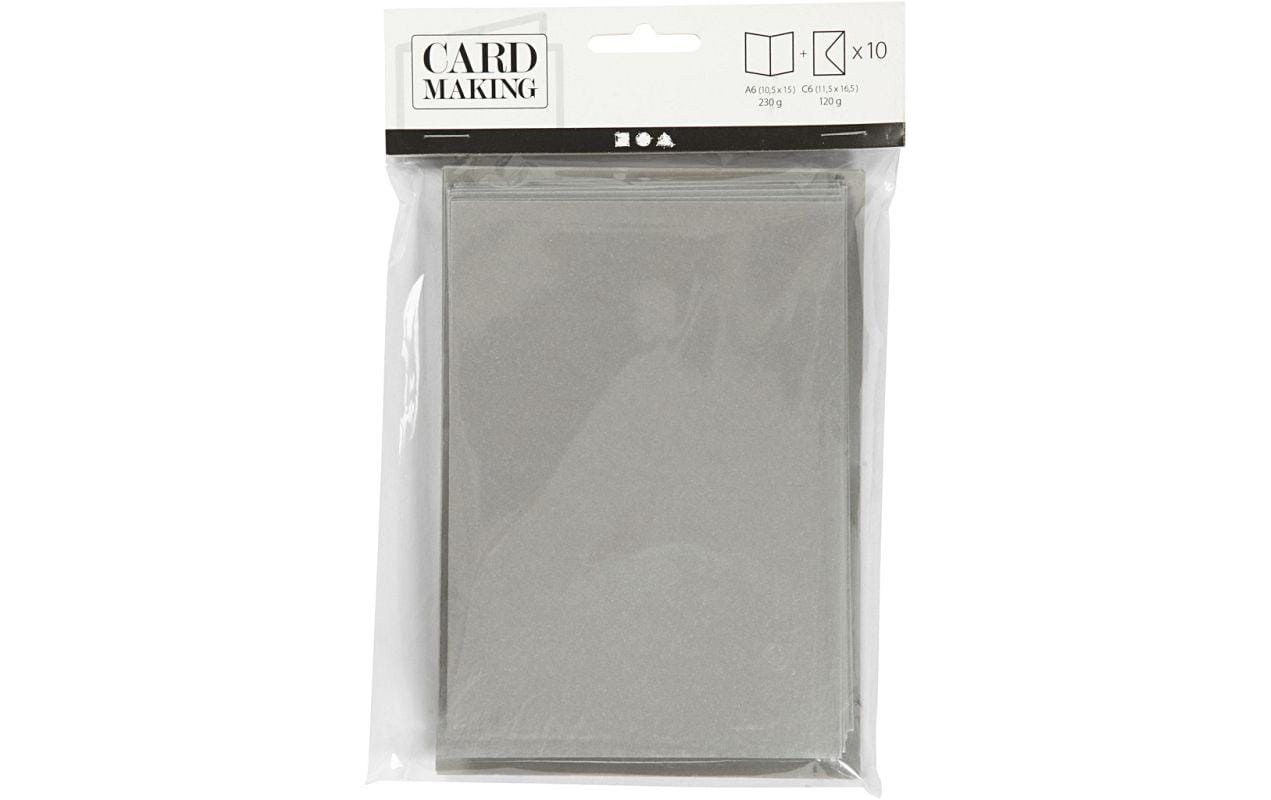 Creativ Company Blankokarte und Couvert Silber, 10 Stück Creativ Company Blankokarte und Couvert Silber, 10 Stück