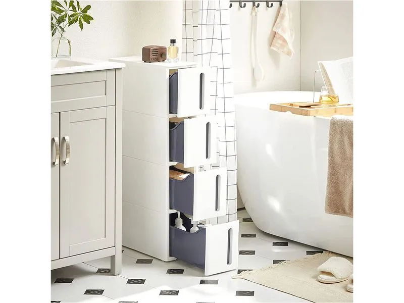 Songmics Nischenregal auf Rädern 17 x 83 x 45 cm, Weiss Songmics Nischenregal auf Rädern 17 x 83 x 45 cm, Weiss