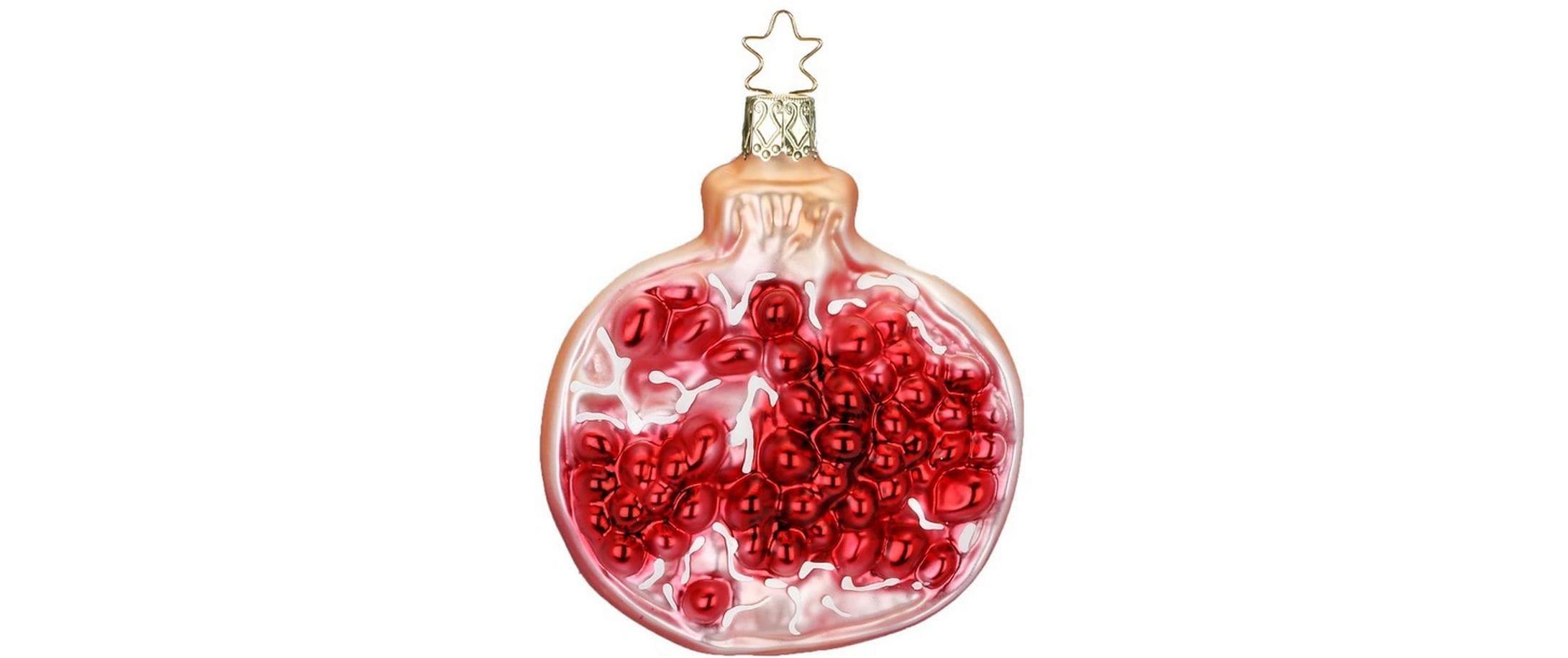 Inge Glas Manufaktur Weihnachtskugel Granatapfel Rot