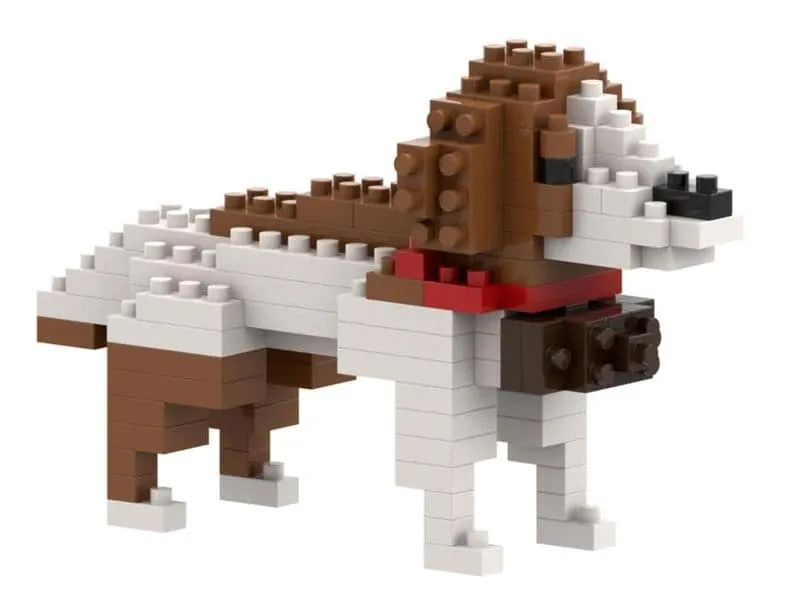BRIXIES Bausteinmodell Bernhardiner Hund aus 121 Bausteinen