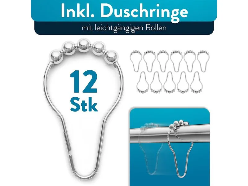 Benkstein Duschvorhangstange 6 x 124.5 cm, Silber Benkstein Duschvorhangstange 6 x 124.5 cm, Silber