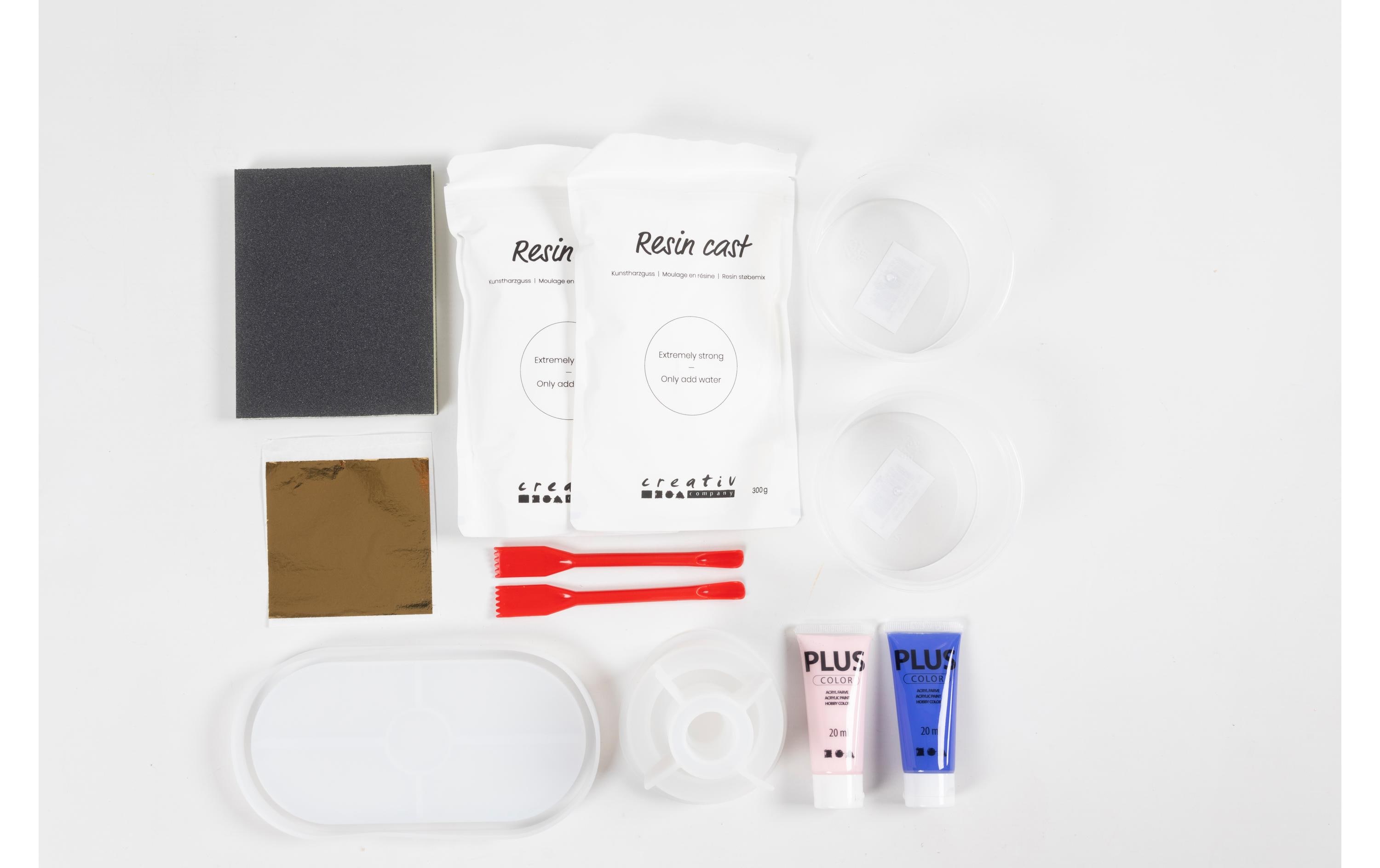 Creativ Company Giessharz Resin Kerzenhalter und Tabletts