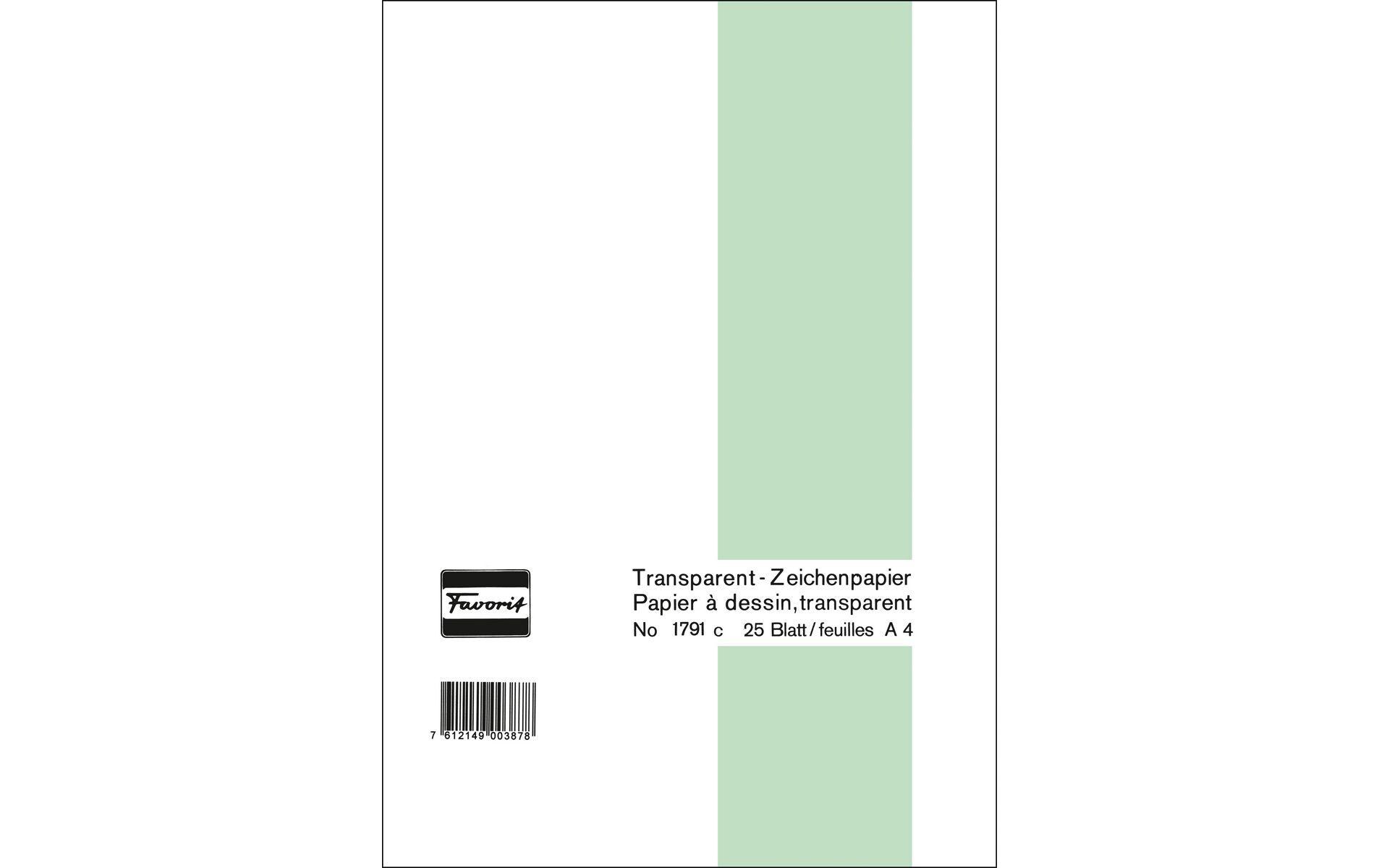 Favorit Zeichenpapier 65 g, 21 x 29.7 cm, 25 Blatt, Transparent Favorit Zeichenpapier 65 g, 21 x 29.7 cm, 25 Blatt, Transparent