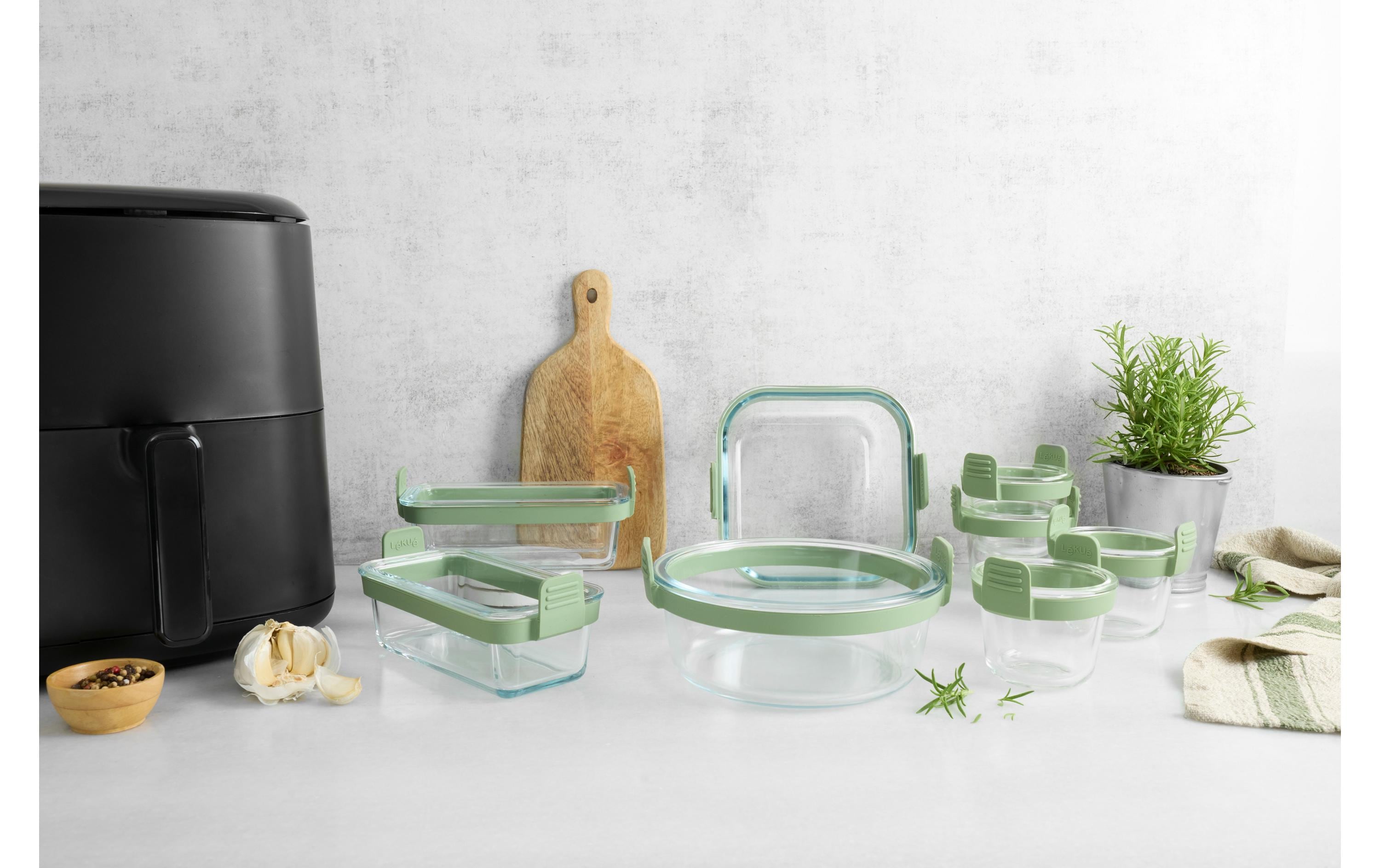 Lékué Backeinsatz Glasbehälter für Air Fryer Rechteckig, 2 Stück