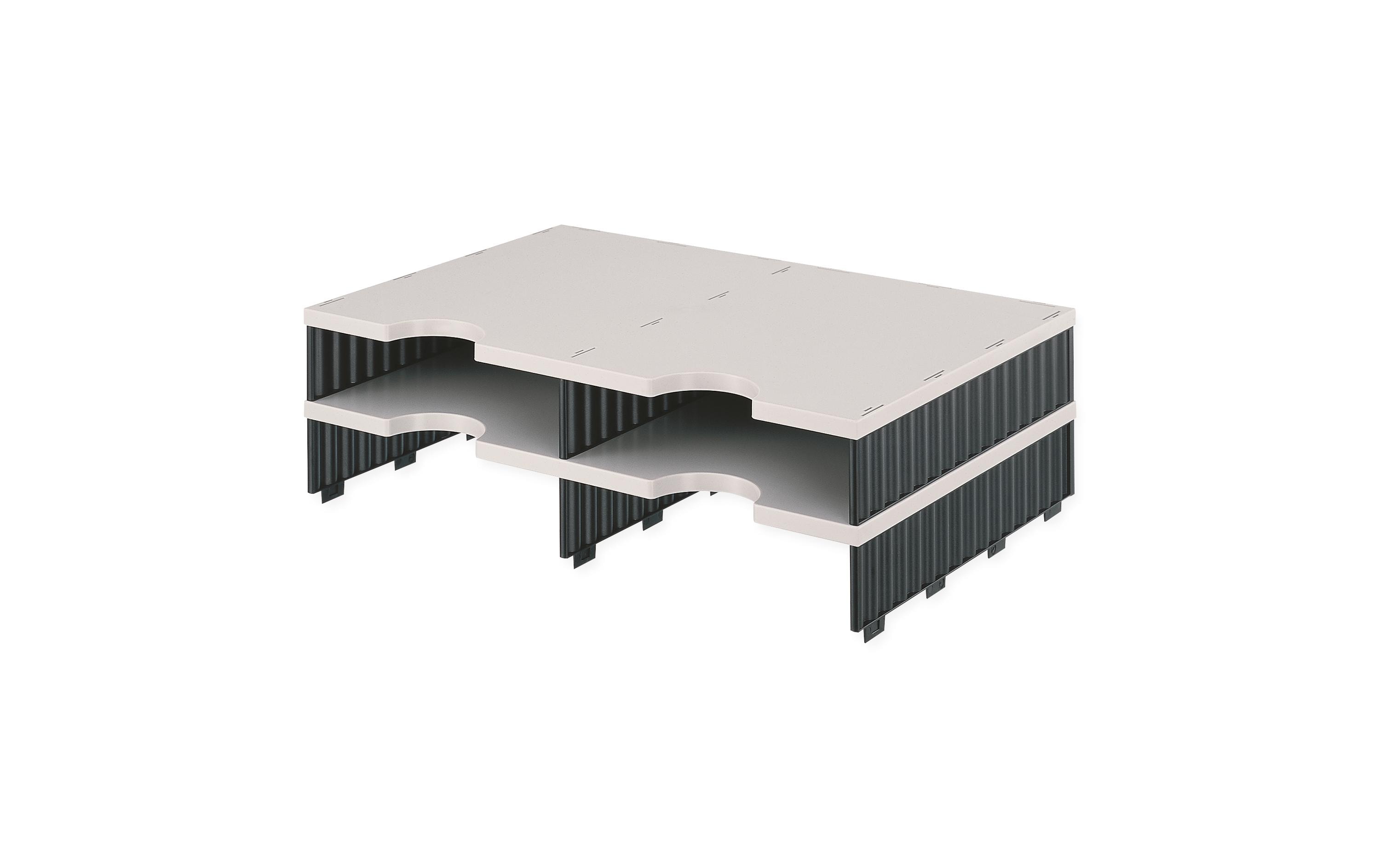 Styro Erweiterungsset Styrodoc Duo C4, Hellgrau/Schwarz, 4 Fächer