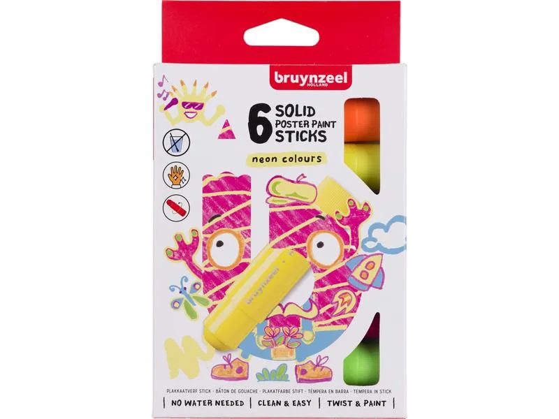 Bruynzeel Posterfarbe Neon 6 Stück Bruynzeel Posterfarbe Neon 6 Stück