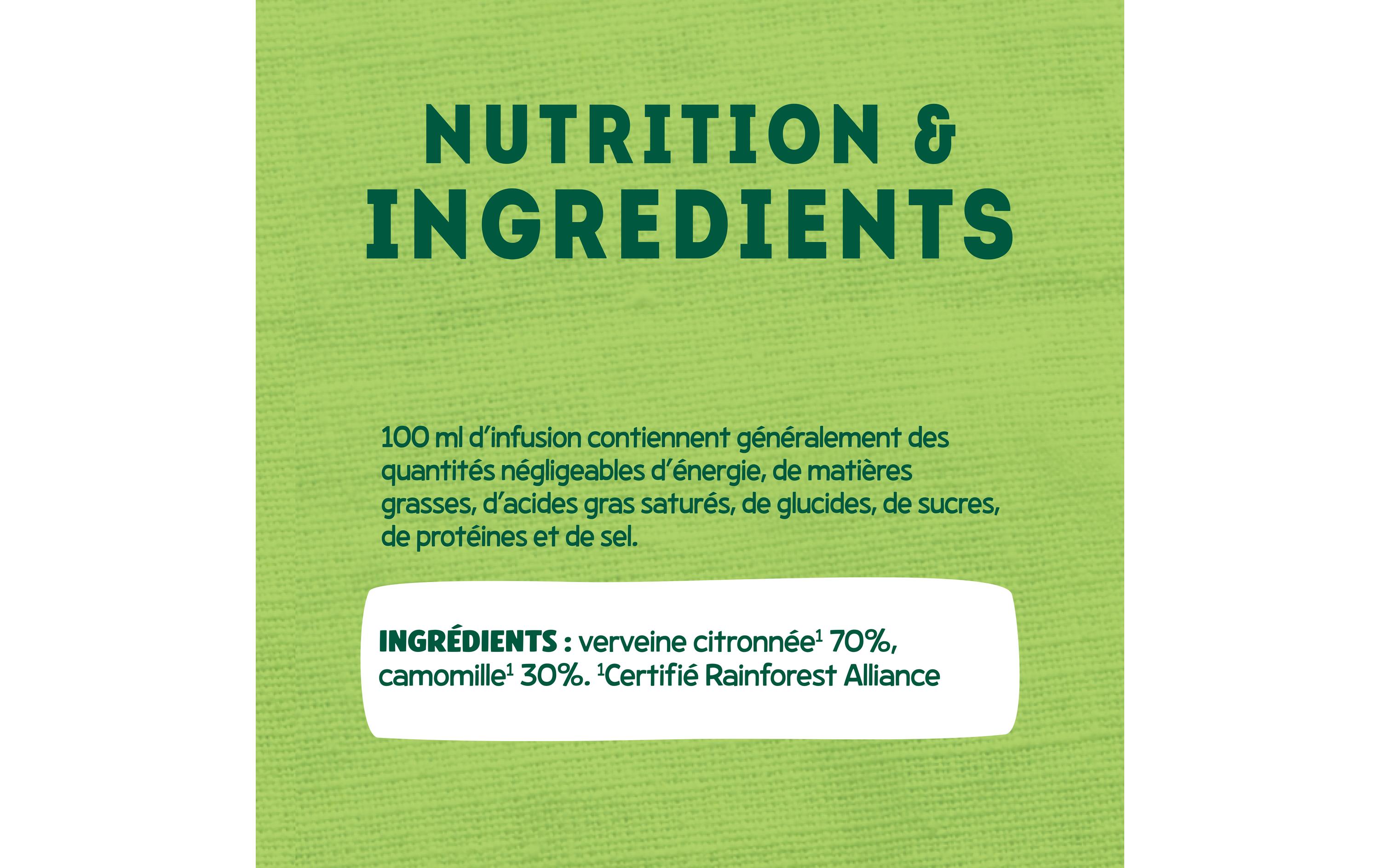 Eléphant Teebeutel Verveine Citronnée, Camomille 20 Stück