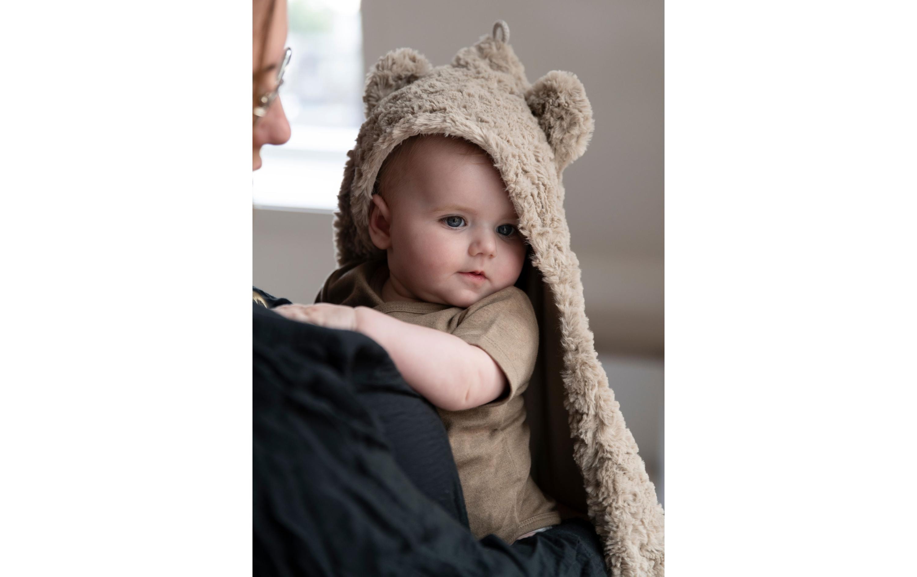 baby's only Einschlagdecke mit Ohren, Snow Alt Rosa