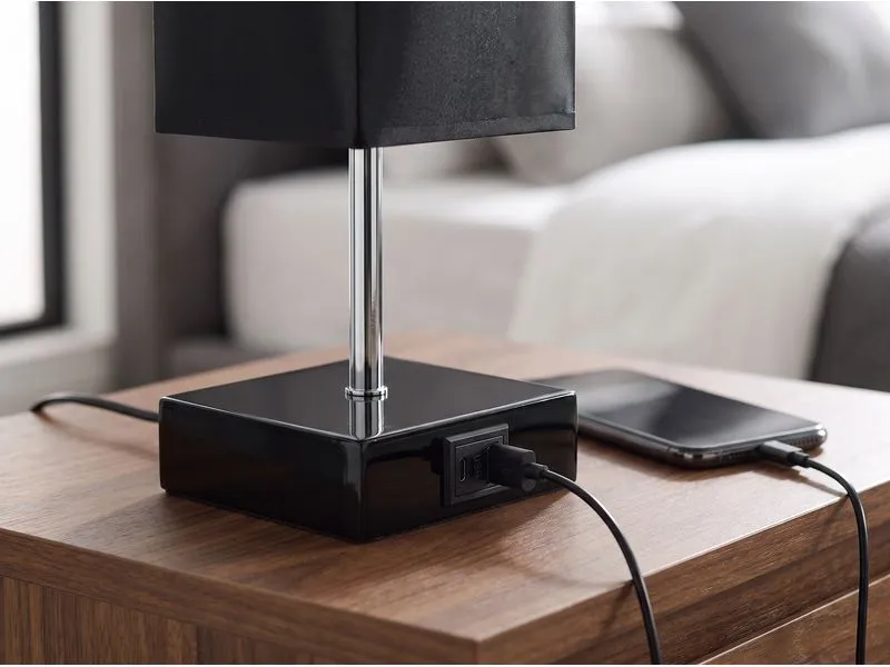 COCON Tischleuchte mit USB-Ladefunktion Notta, Schwarz