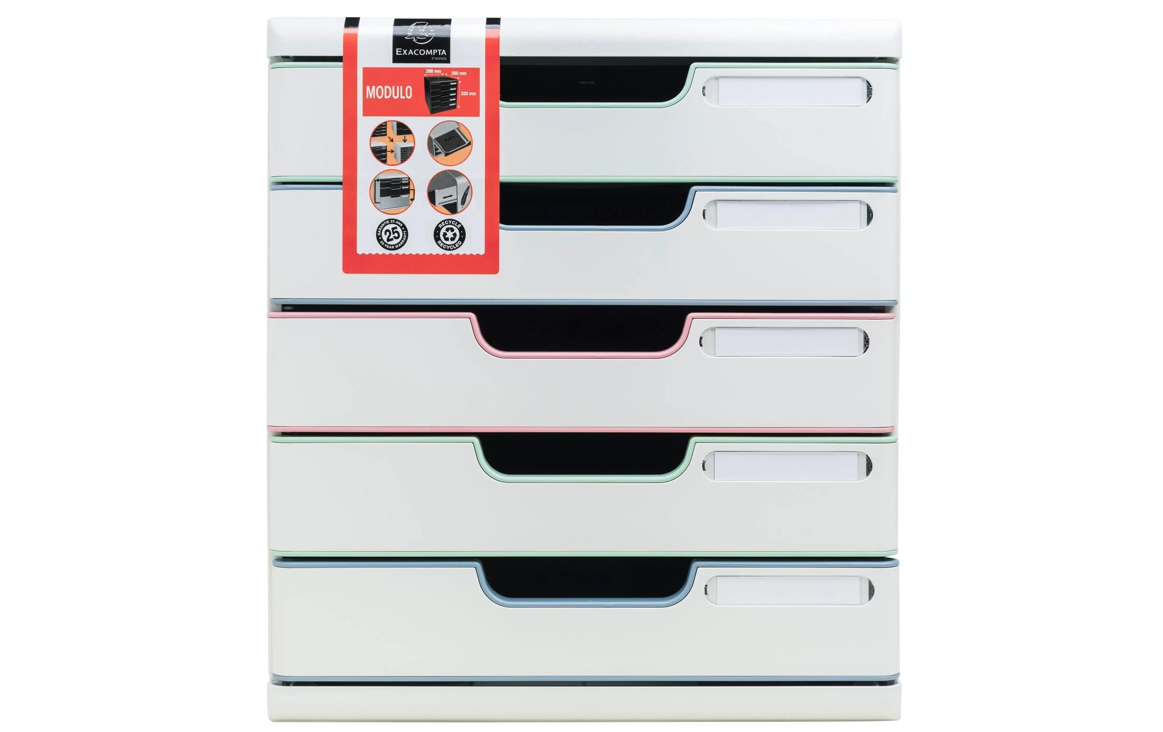 Exacompta Schubladenbox Modulo AutentiK, A4+, 5 Schubladen, Mehrfarbig Exacompta Schubladenbox Modulo AutentiK, A4+, 5 Schubladen, Mehrfarbig