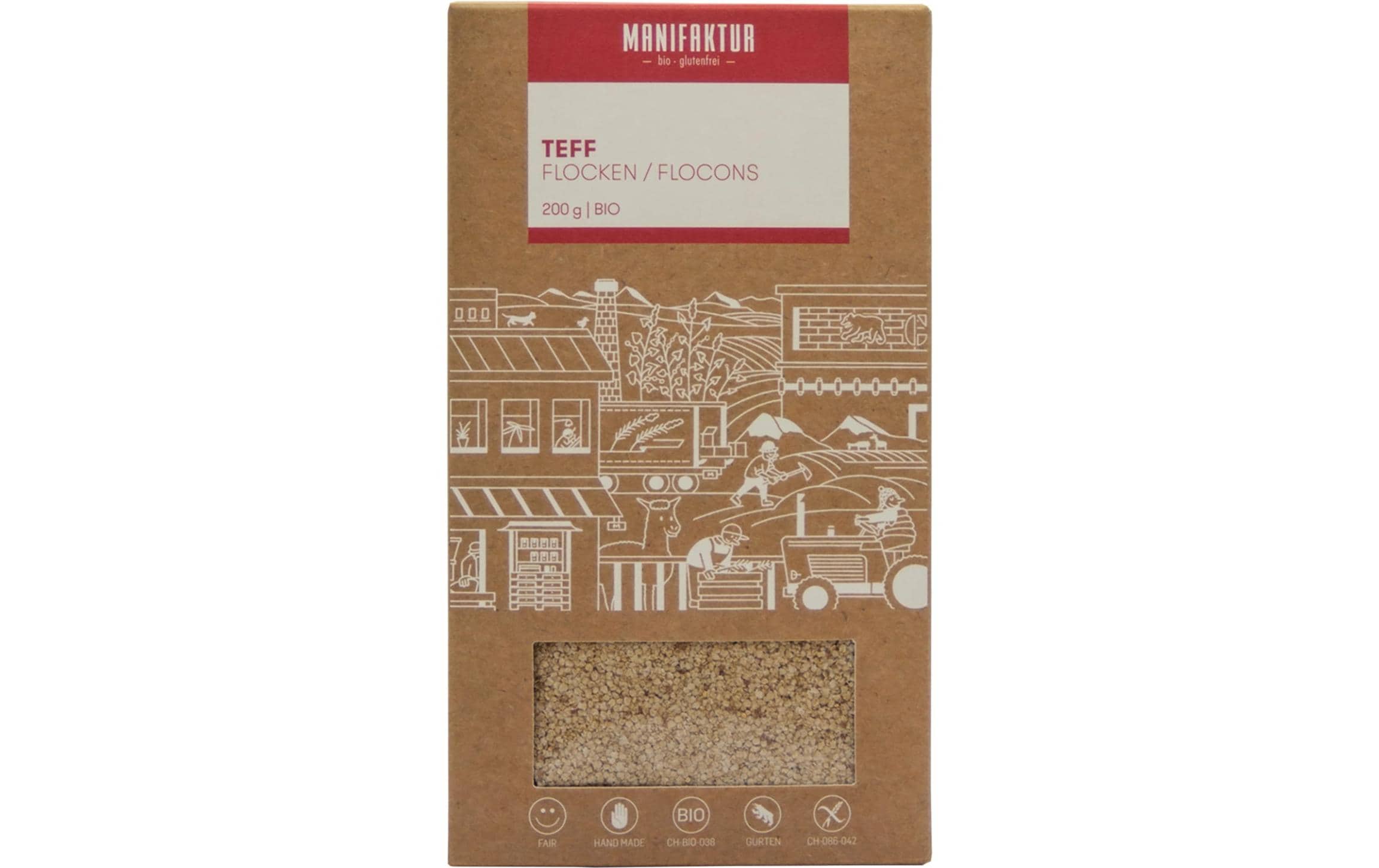 Manifaktur Teff Flocken, glutenfrei 200 g