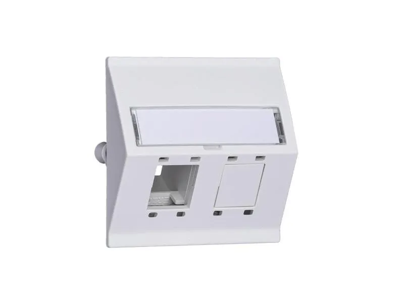 R&M Netzwerkdose EDIZIOdue 60 x 60, 2 Port leer Kombi ws Cat 5 6
