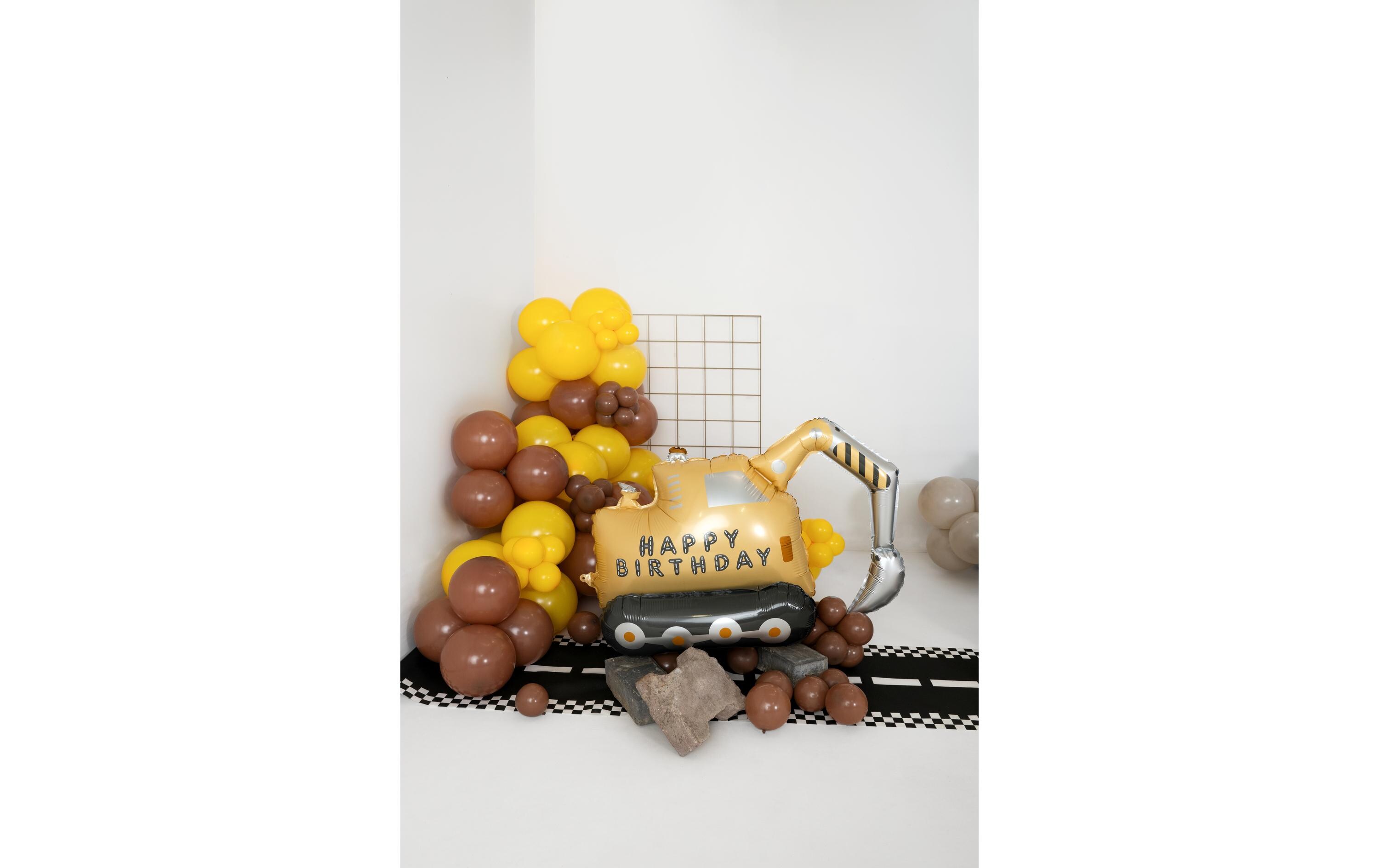 Partydeco Folienballon Bagger inkl. Strohhalm 49 x 76.5 cm, 1 Stück