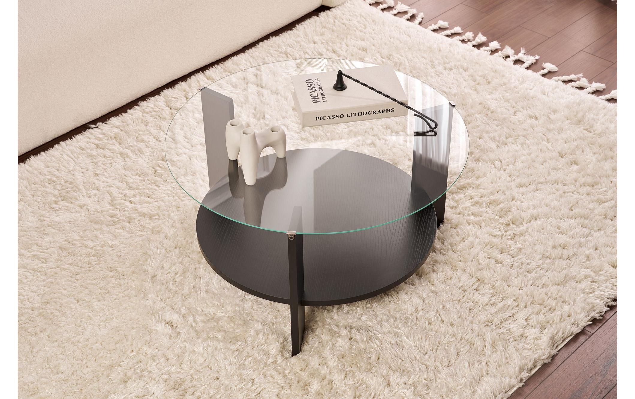 Woody Fashion Sideboard Sira Lumiere Black 150 x 75 cm, Schwarz