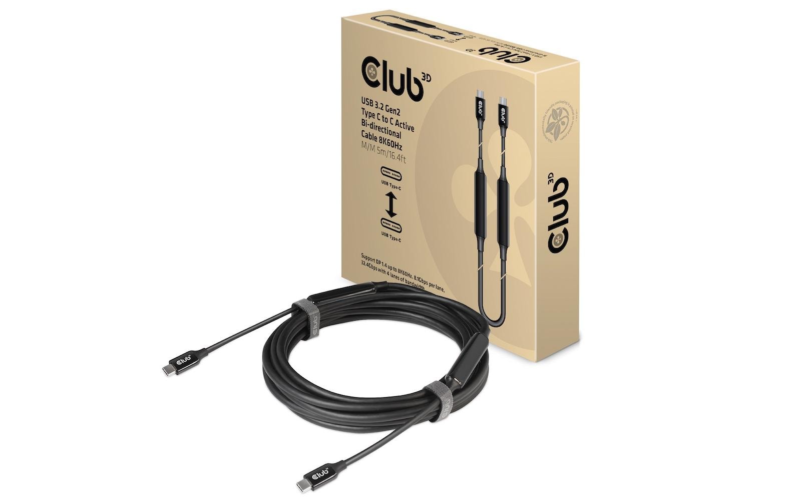 Club 3D Kabel USB Type-C - USB Type-C, 5 m, 8K60Hz
