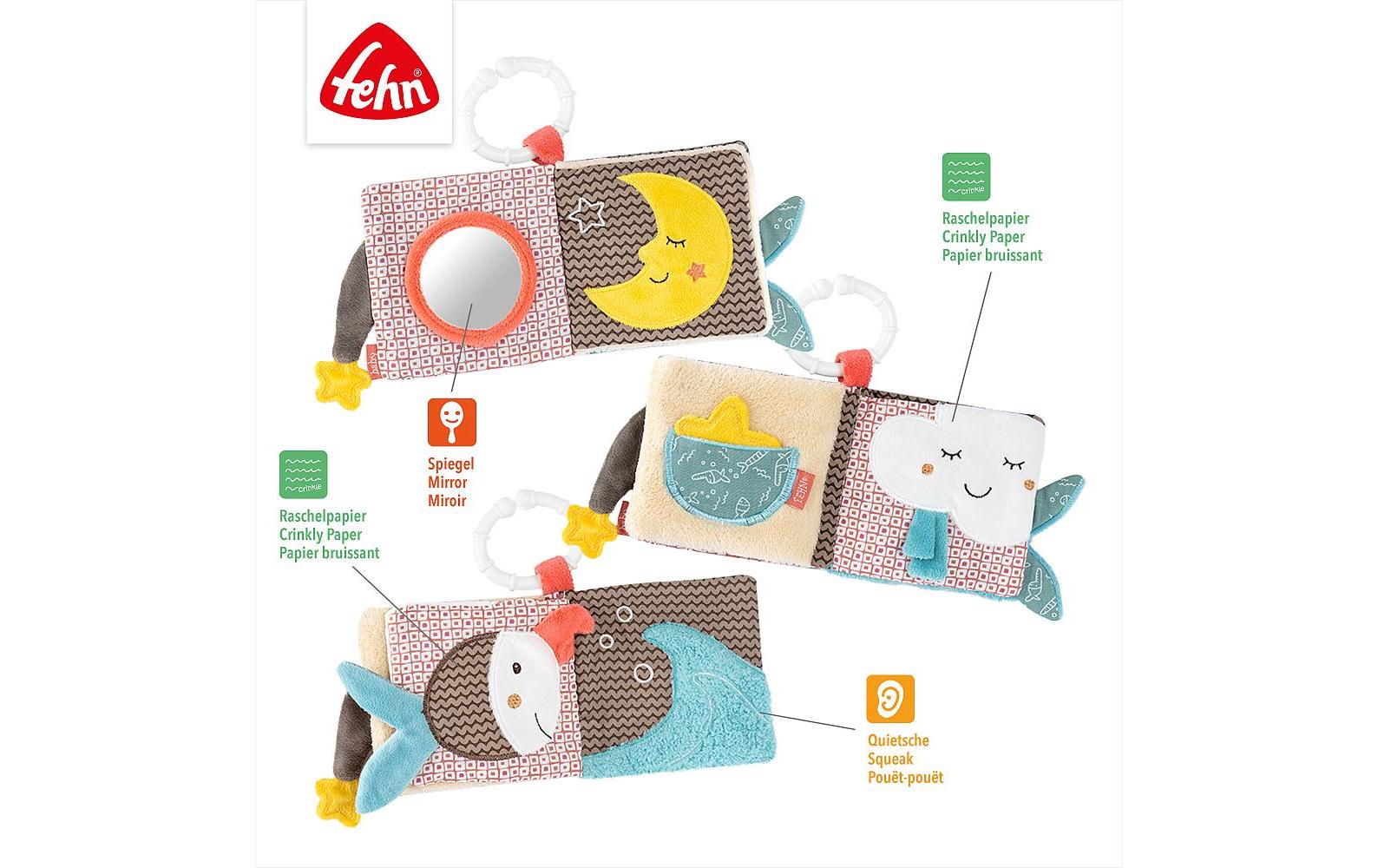 fehn Kinderwagenspielzeug Stoffbuch Bruno