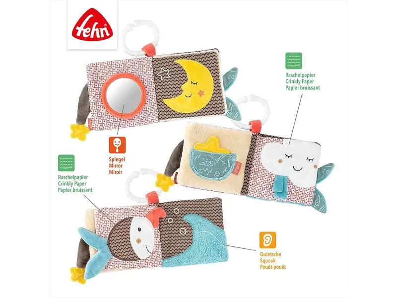 fehn Kinderwagenspielzeug Stoffbuch Bruno