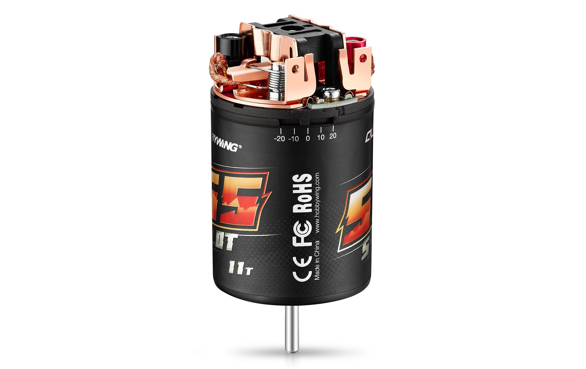 Hobbywing Brushed Motor Quicrun 555 5-Slot, 11T Hobbywing Brushed Motor Quicrun 555 5-Slot, 11T