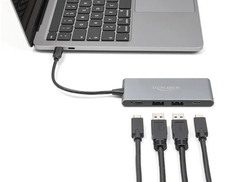 Delock USB-Hub 2 x USB Typ-A / 2 x USB Type-C 10 Gbps Delock USB-Hub 2 x USB Typ-A / 2 x USB Type-C 10 Gbps