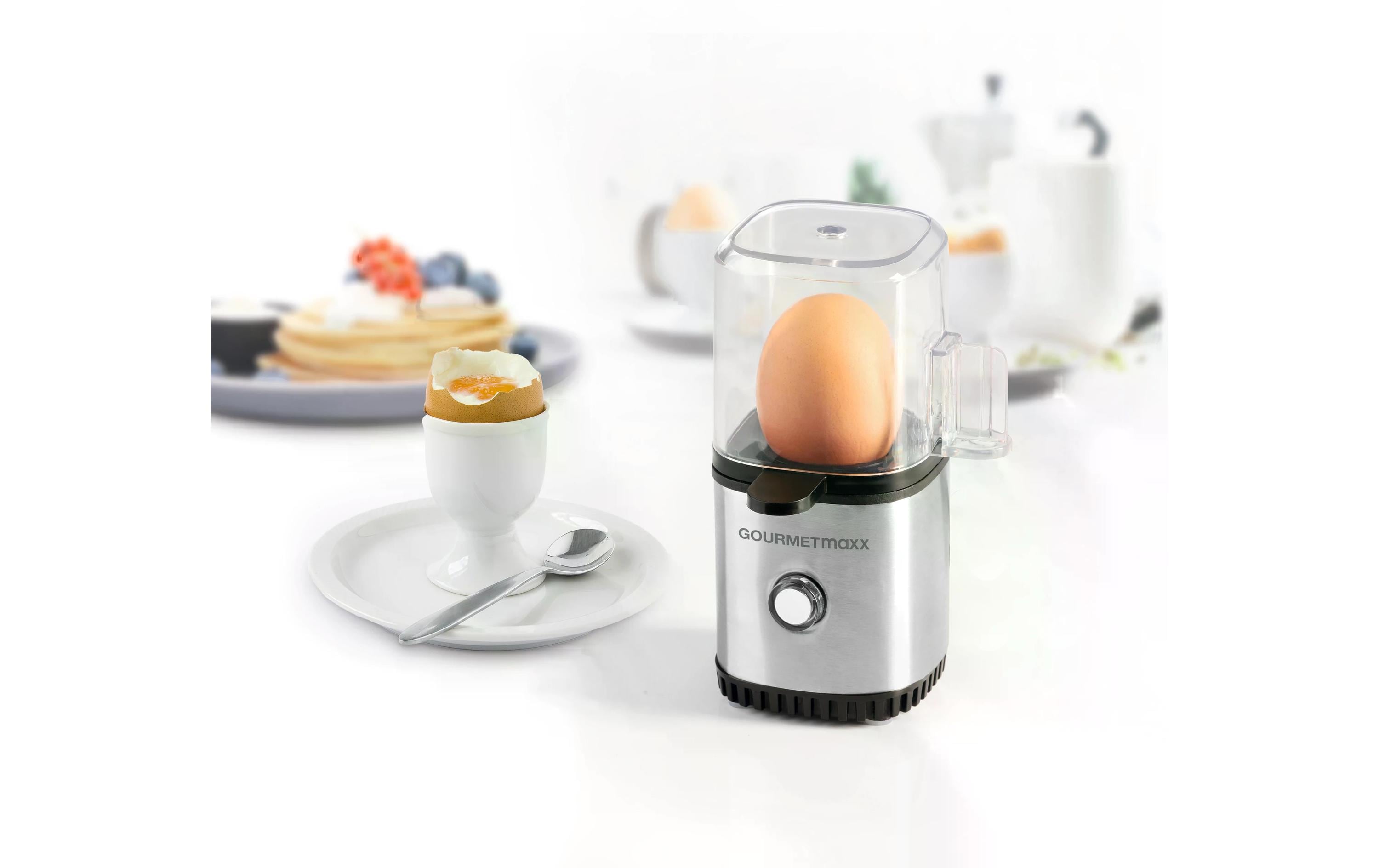 GOURMETmaxx Eierkocher 1, Schwarz/Silber
