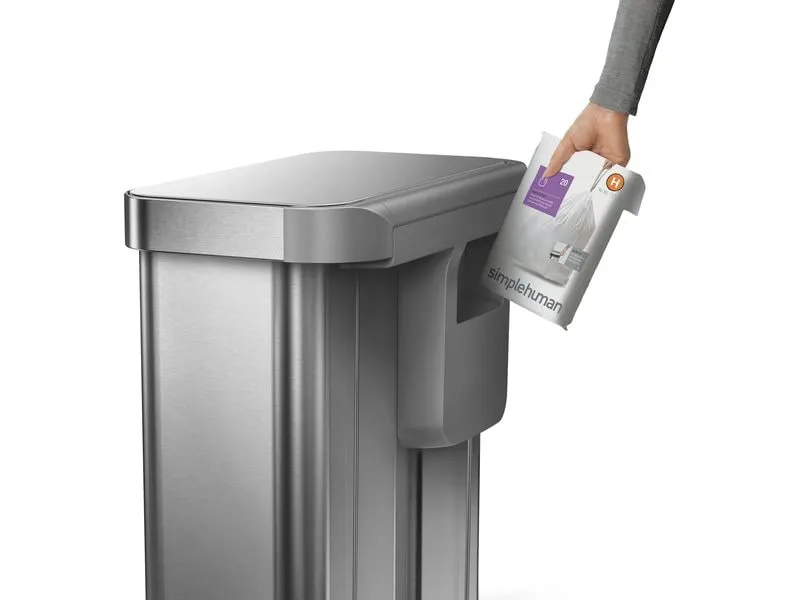 Simplehuman Abfalleimer Doppelkammer 58 l, Silber gebürstet Simplehuman Abfalleimer Doppelkammer 58 l, Silber gebürstet