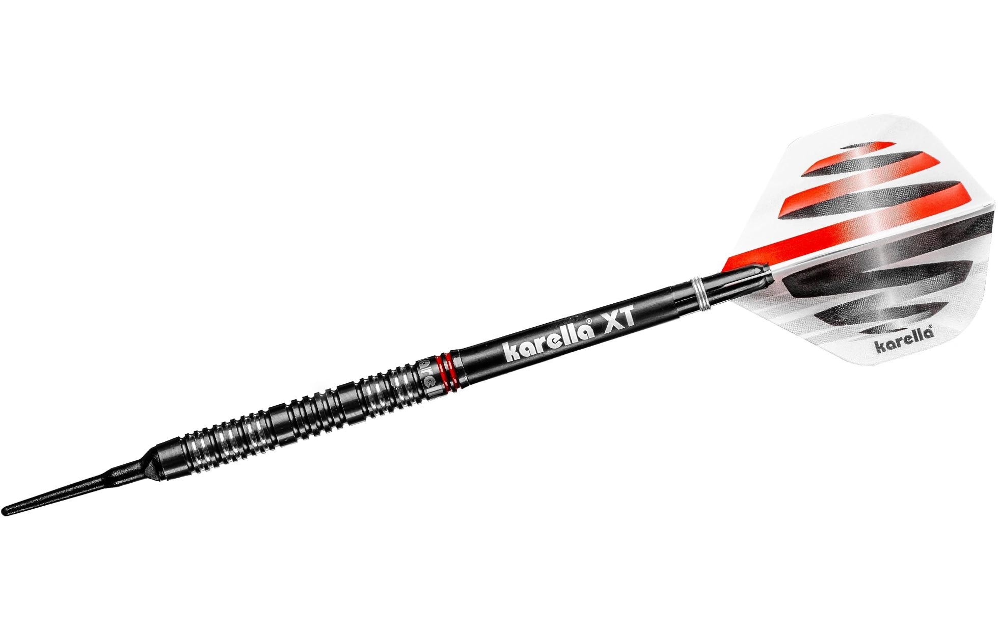 Karella Dartpfeile Softdart HiPower 18g, 3 Stück – Schwarz