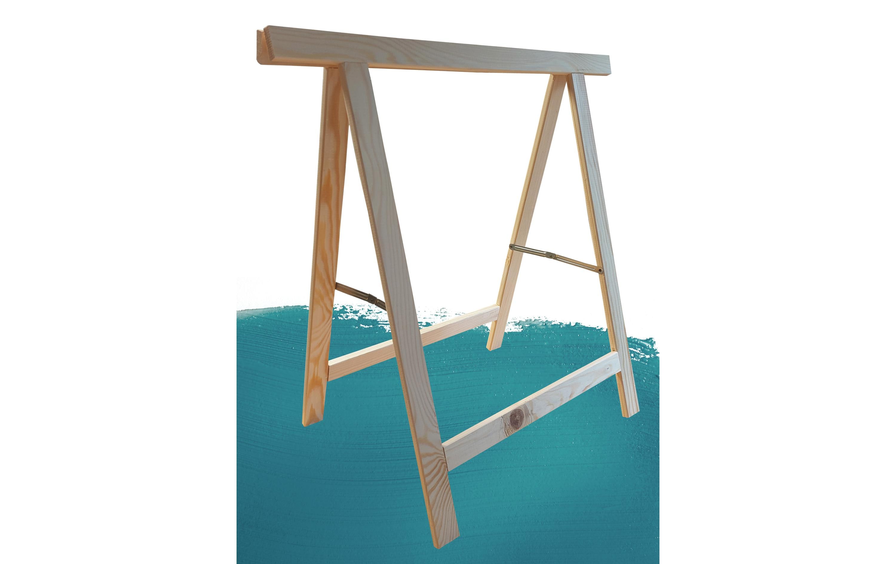 Holz Zollhaus Bockleiter aus Fichte 75 x 75 cm, Naturfarben