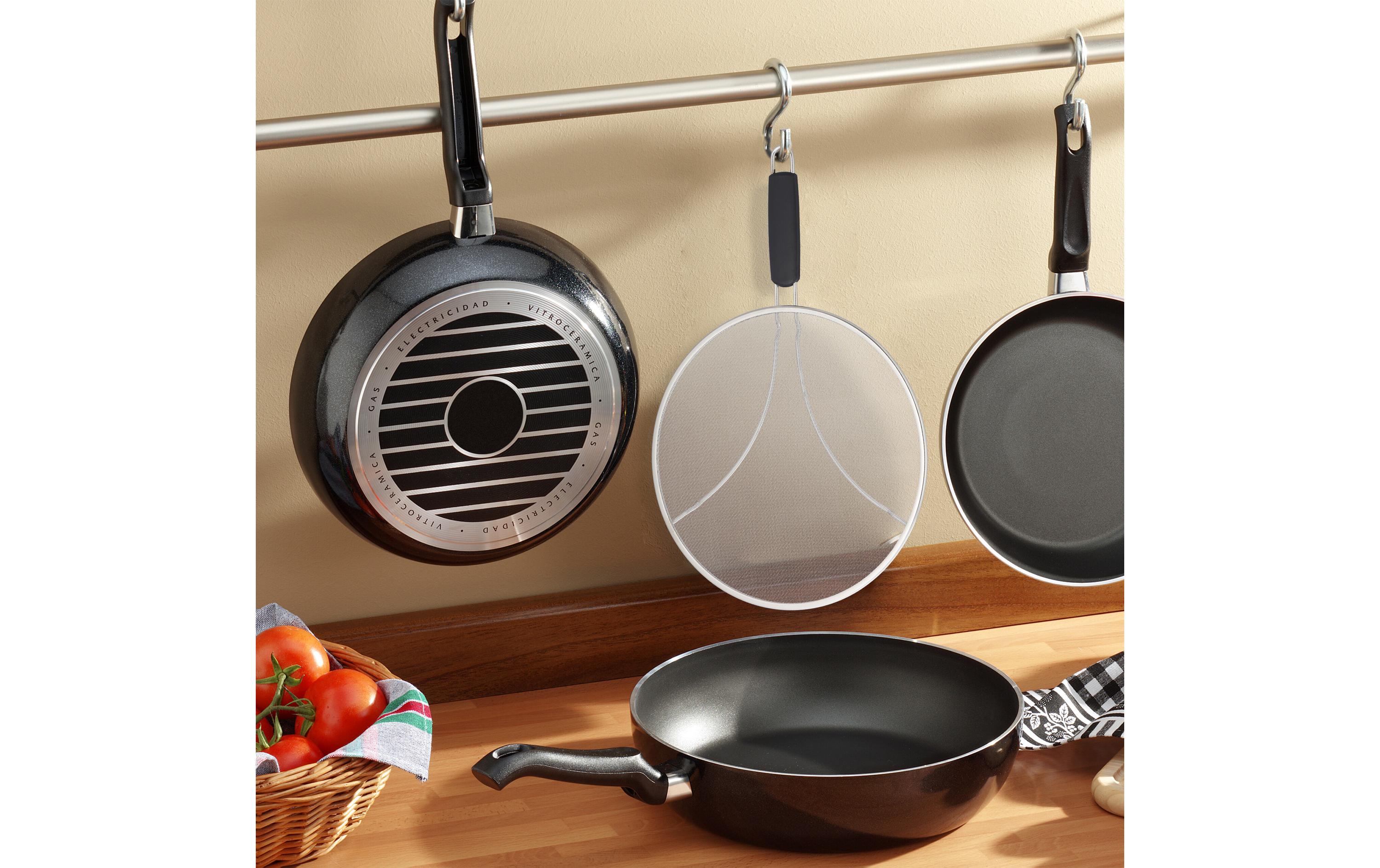 relaxdays Spritzschutzdeckel für Pfannen 33 cm, Edelstahl