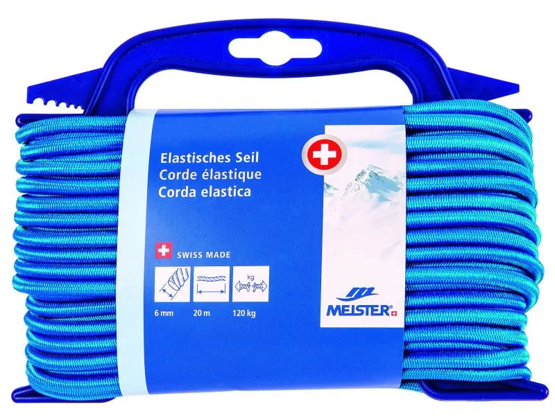 Meister Gummi-Spannseil Ø 6 mm, 20 m, 120 kg, Blau