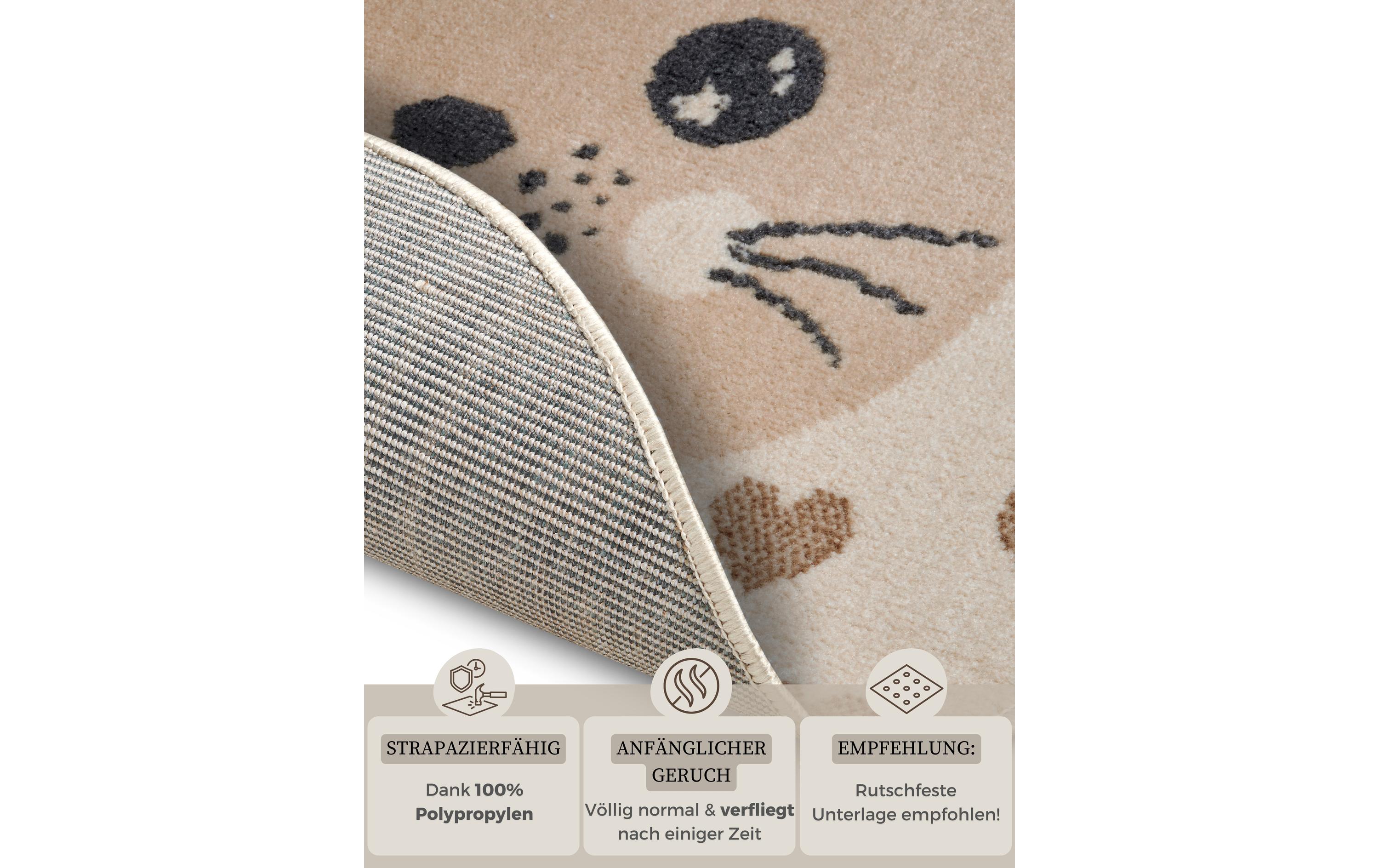 Hanse Home Spielteppich Cat 140 cm, Beige