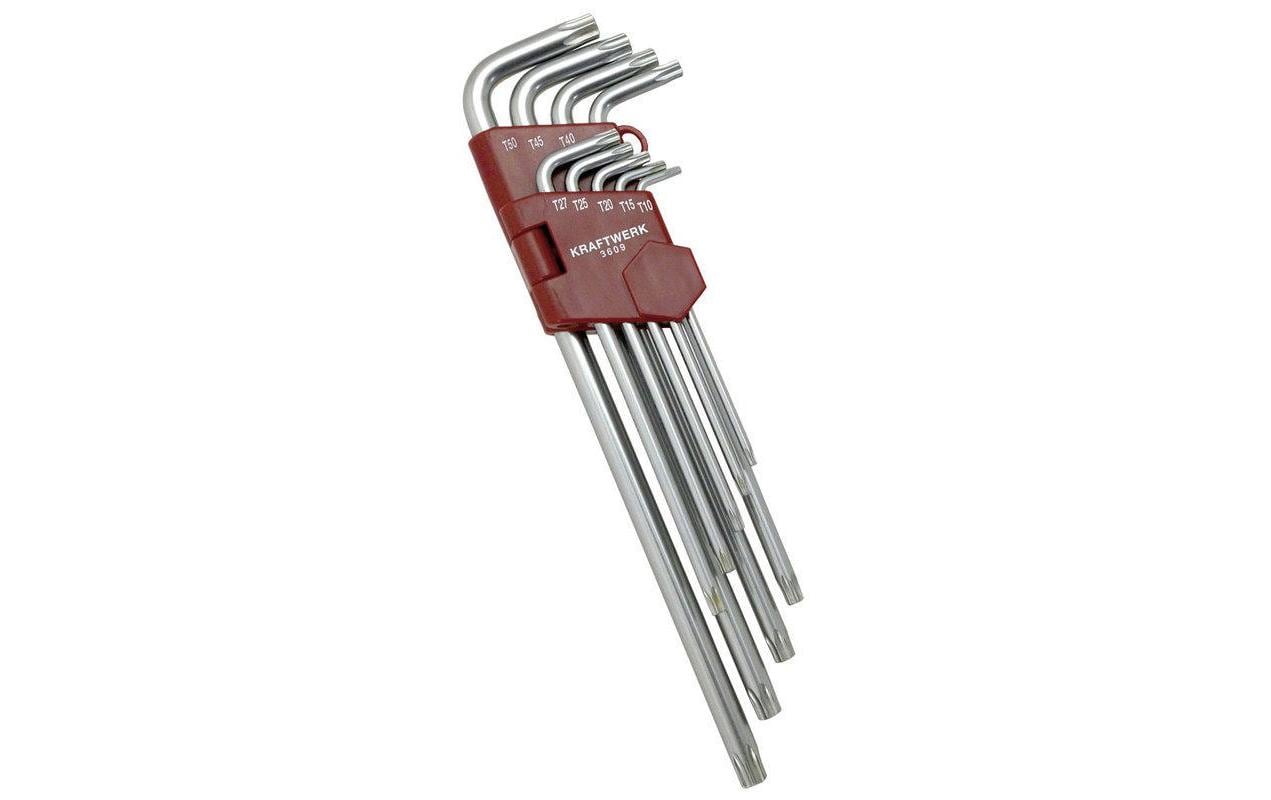 Kraftwerk Winkelschlüssel-Set T10-T50 Torx, Extra lang Kraftwerk Winkelschlüssel-Set T10-T50 Torx, Extra lang