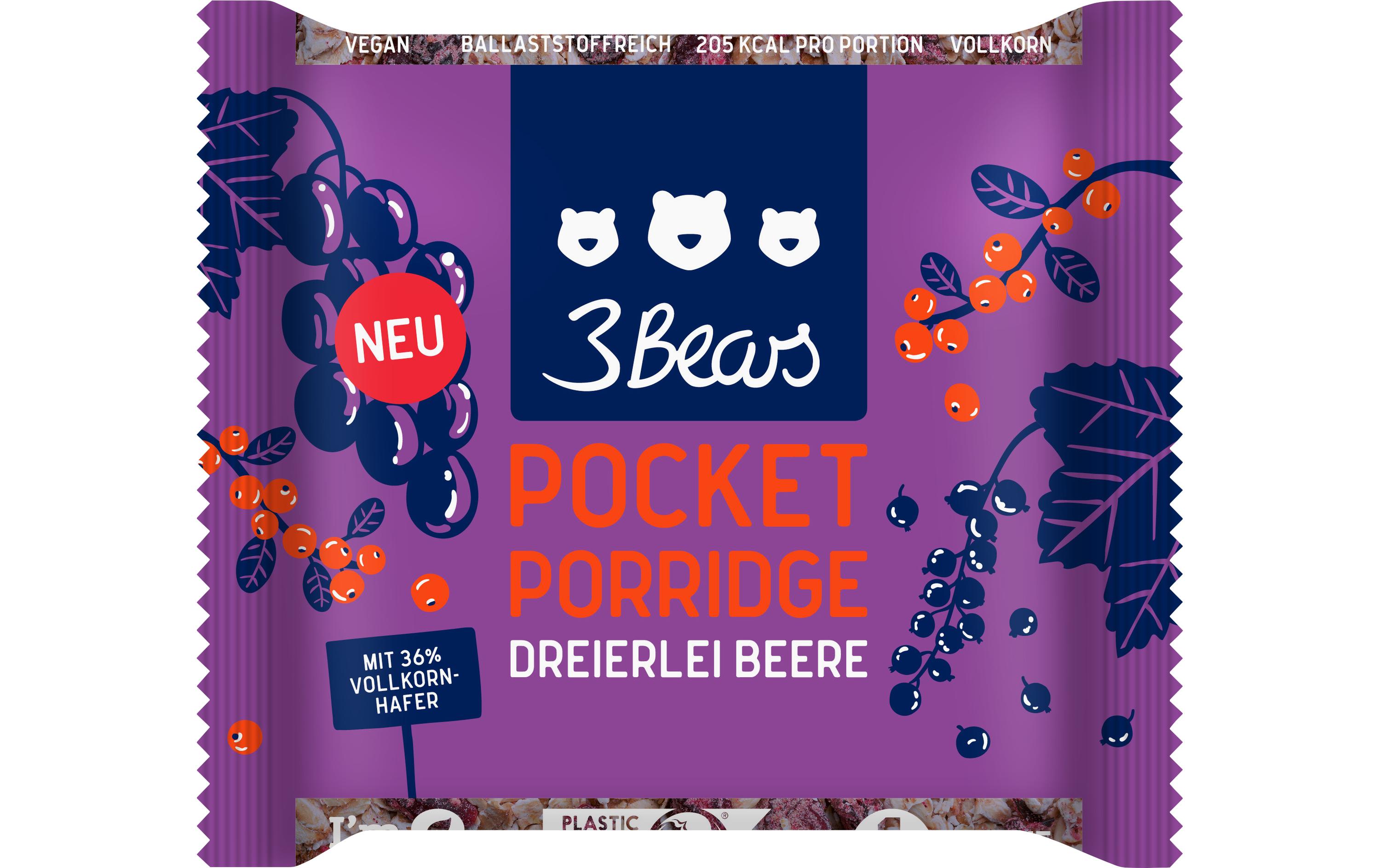 3Bears Pocket Porridge dreierlei Beere 55 g 3Bears Pocket Porridge dreierlei Beere 55 g