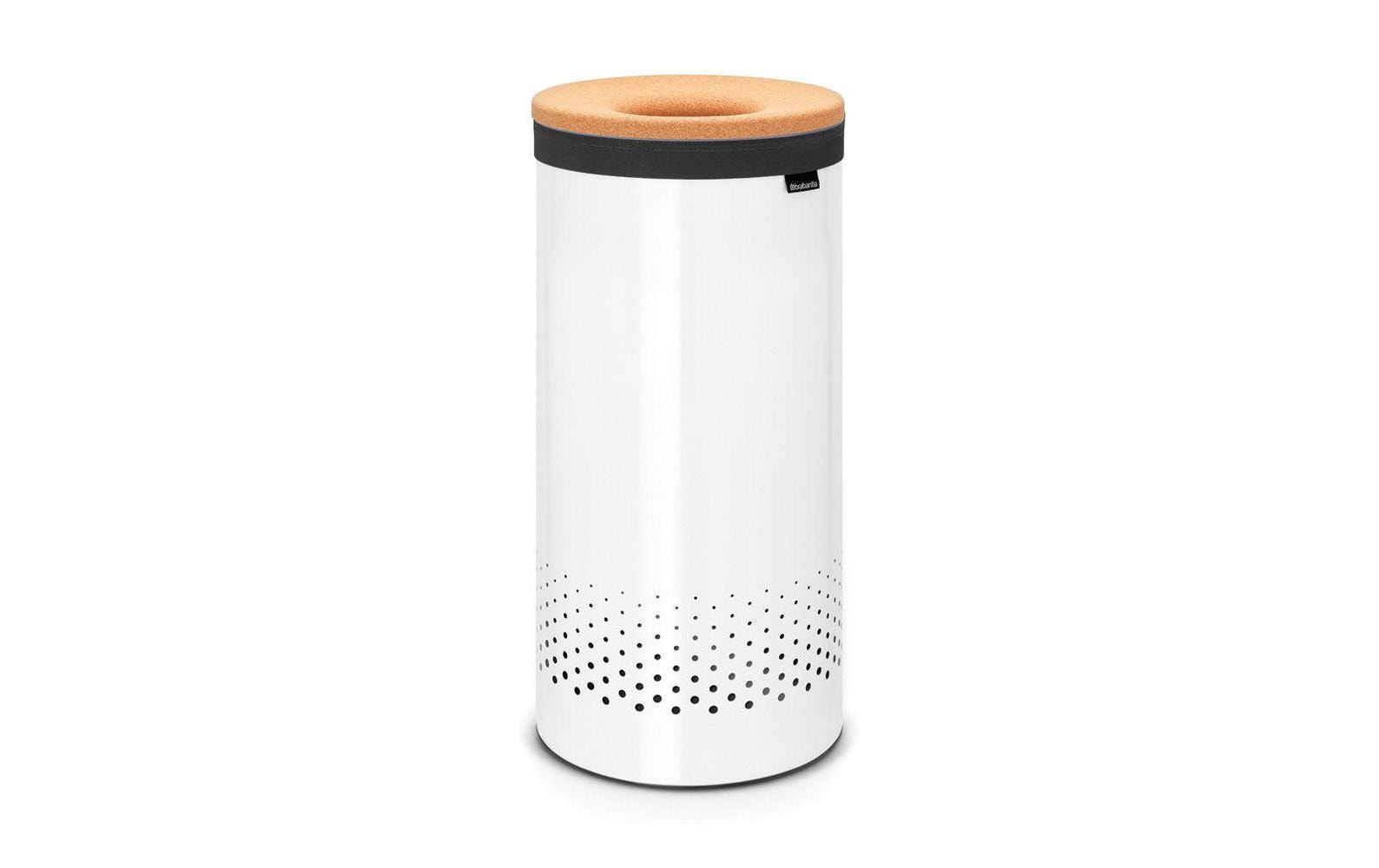 Brabantia Wäschesammler mit Korkdeckel , 35 Liter, Weiss